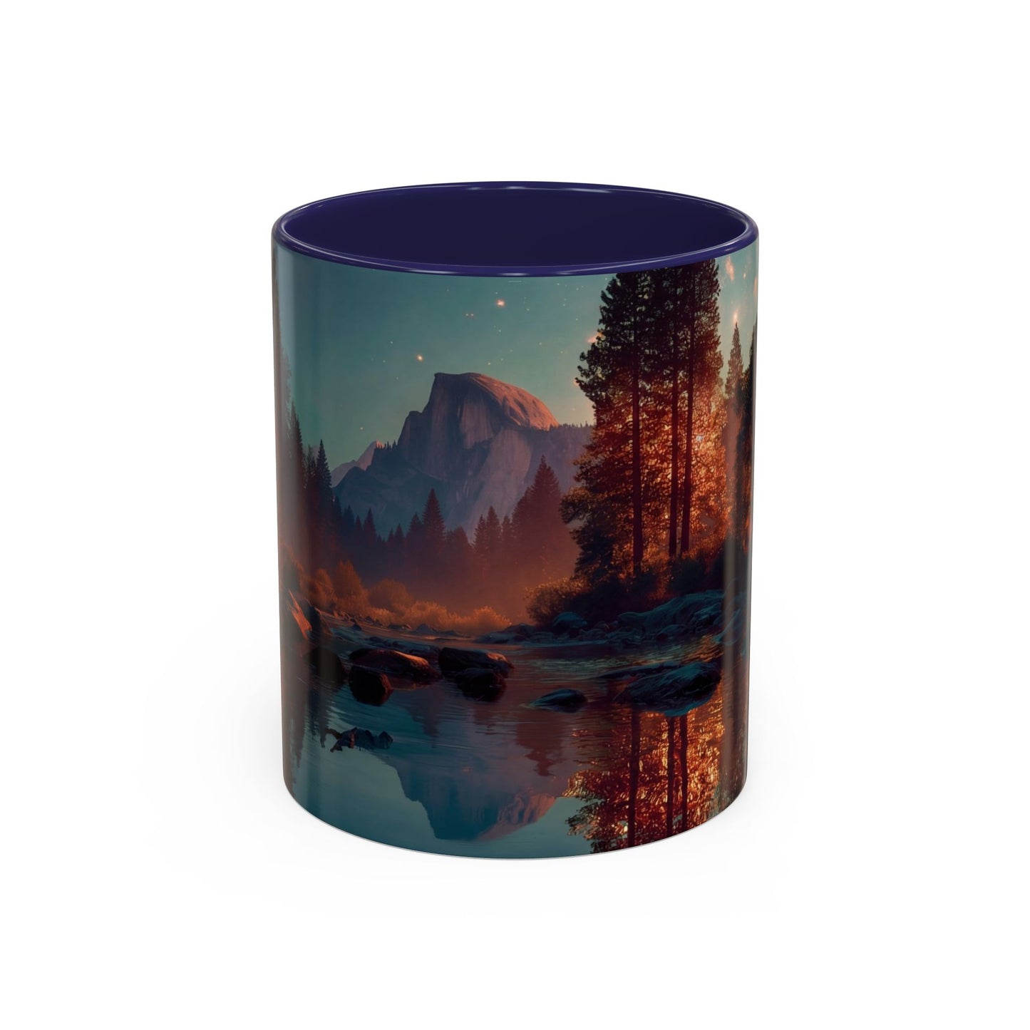 Celestial Reflections Accent Coffee Mug (11, 15oz) – Half Dome’s Starlit Mirror