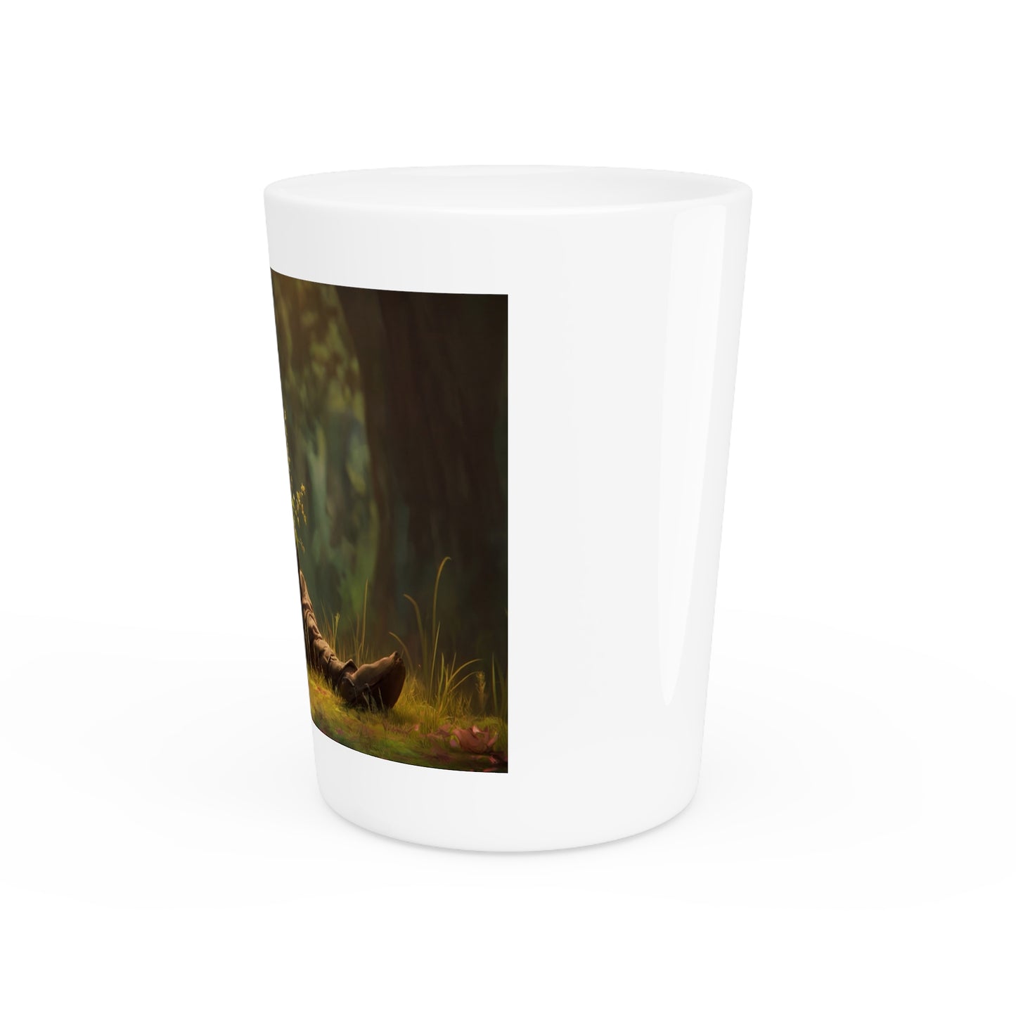 Forest Sentinel Shot Glass – Twilight Guardian with Glow-Cooled Plant