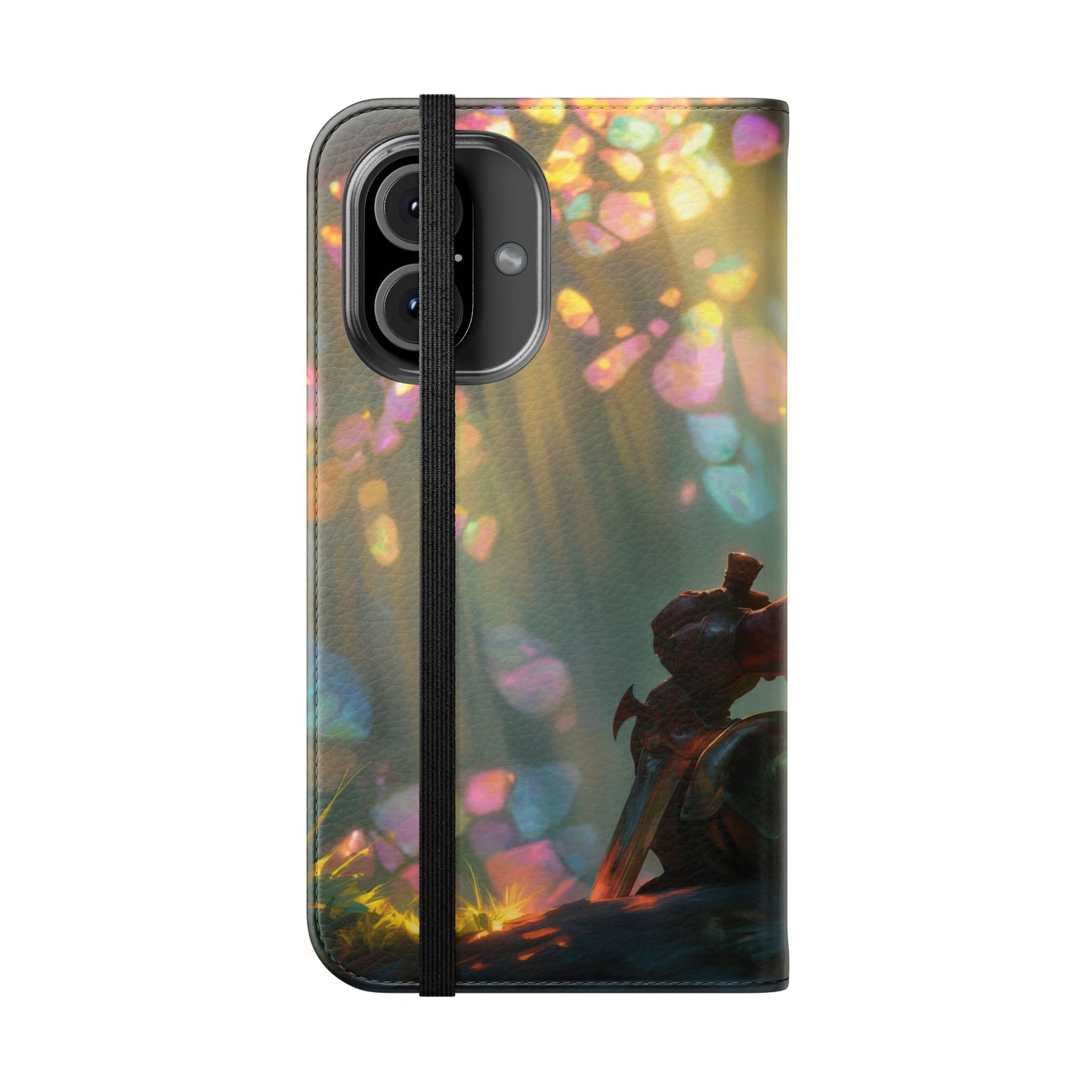 Crystal Grove Sentinel Flip Cases – Iridescent Forest Dawn Guardian