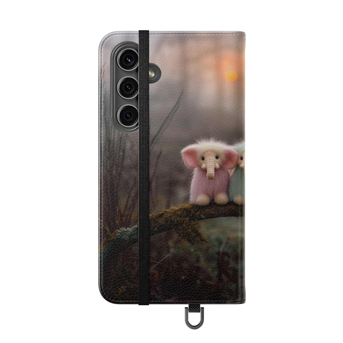 Mossy Branch Elephants Flip Cases – Pastel Fluff Guardians