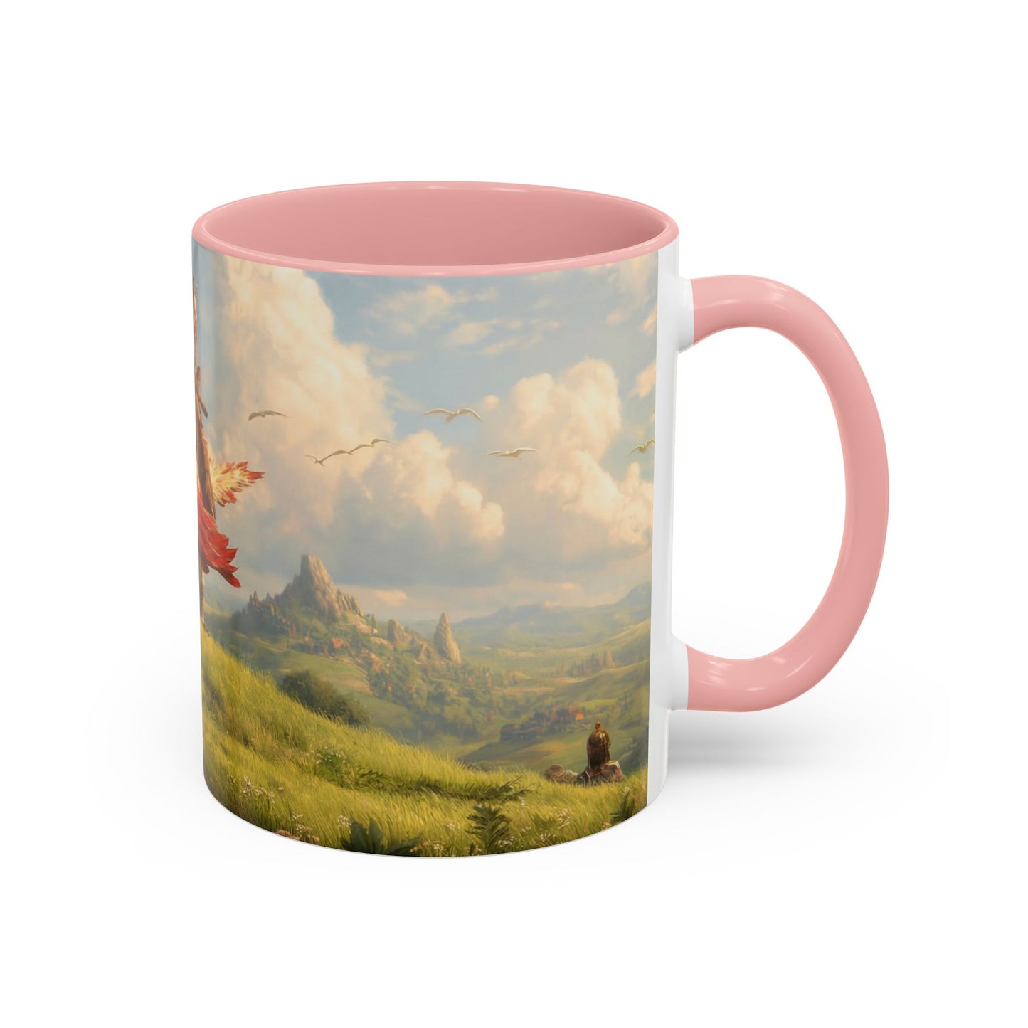 Great Aerie Pathfinder Mug – Dawn’s Flight Over Verdant Hills