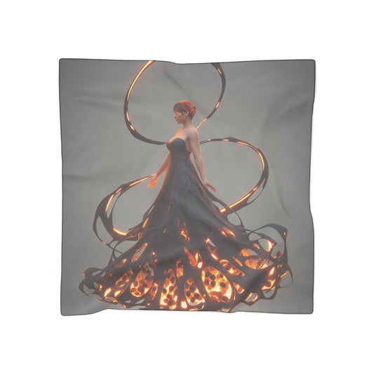 Luminescent Veil Poly Scarf – Floating Flame Dress Design
