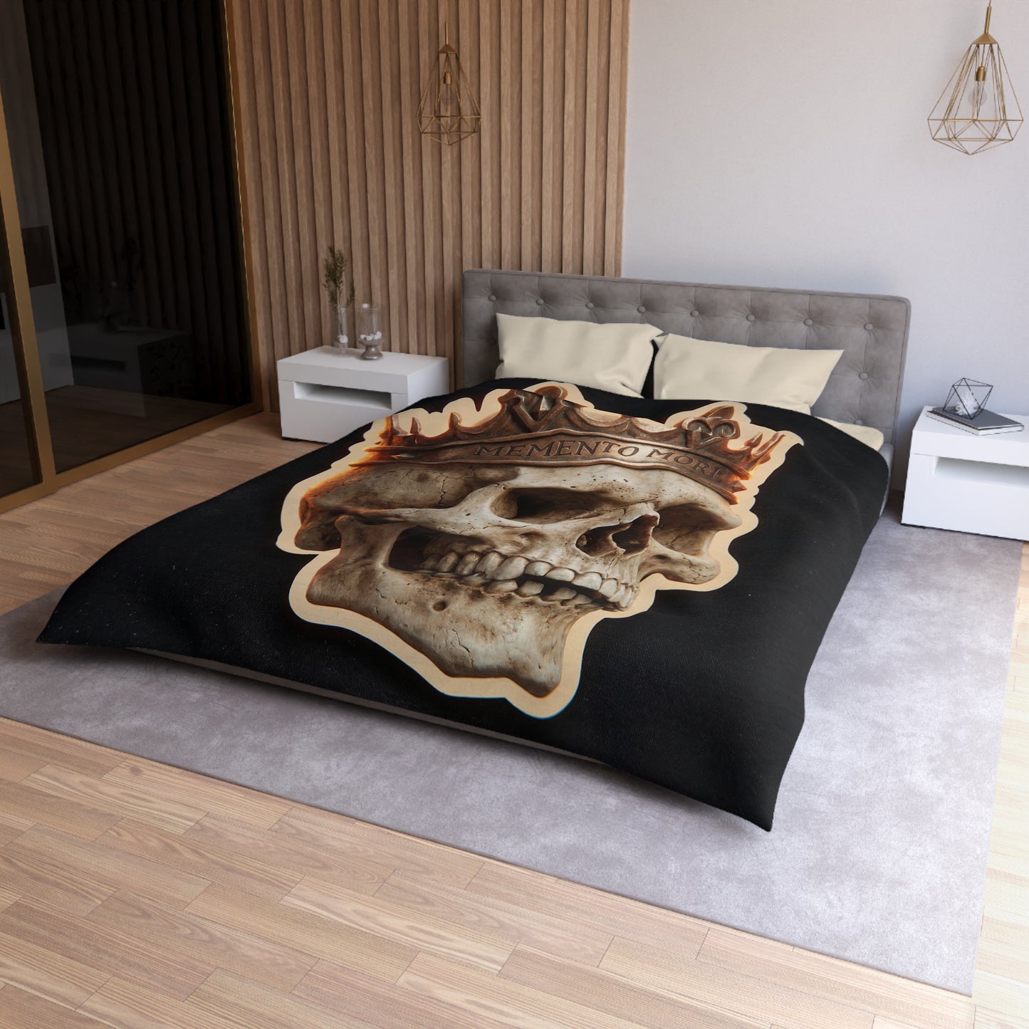 Crowned Skull Microfiber Duvet Cover – Regal Mortality Dreamscape