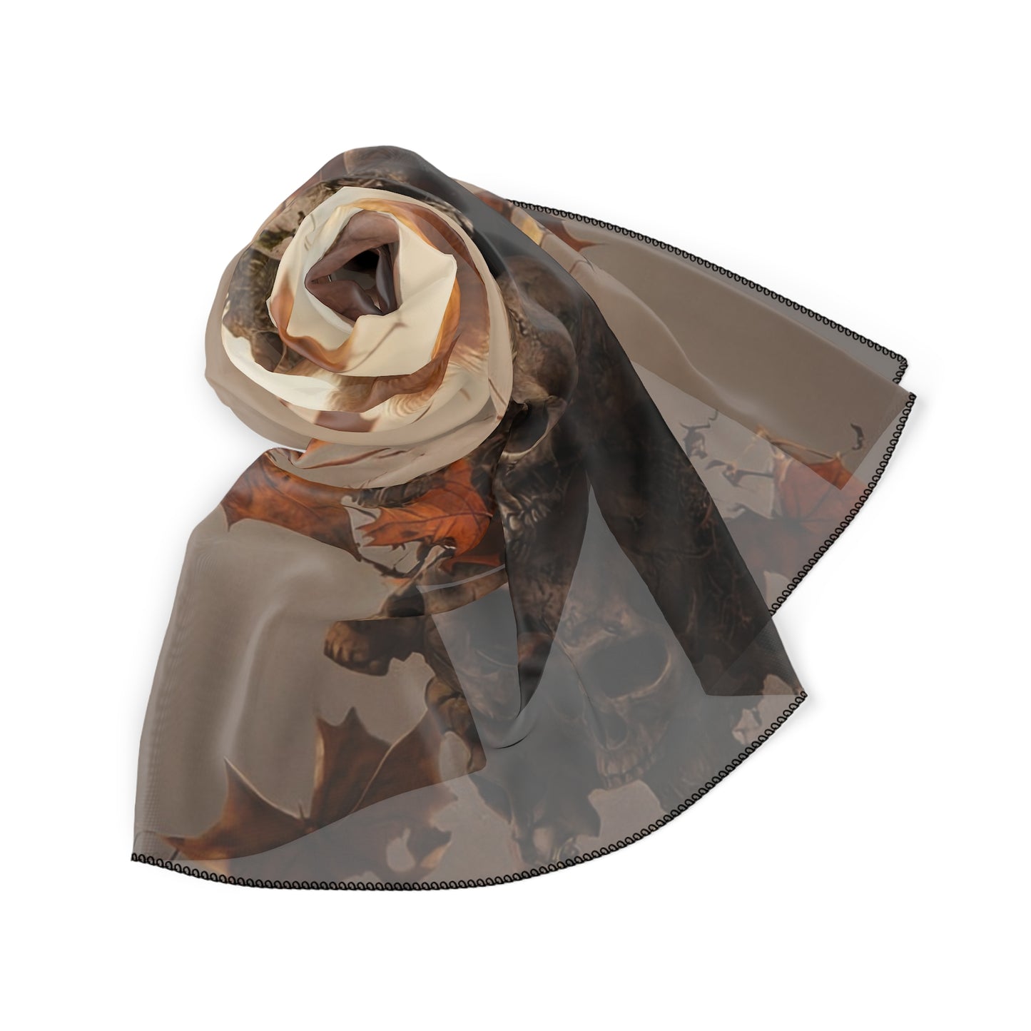 Batwing Corgi on Skull Throne Poly Scarf – Autumn Eclipse Guardian