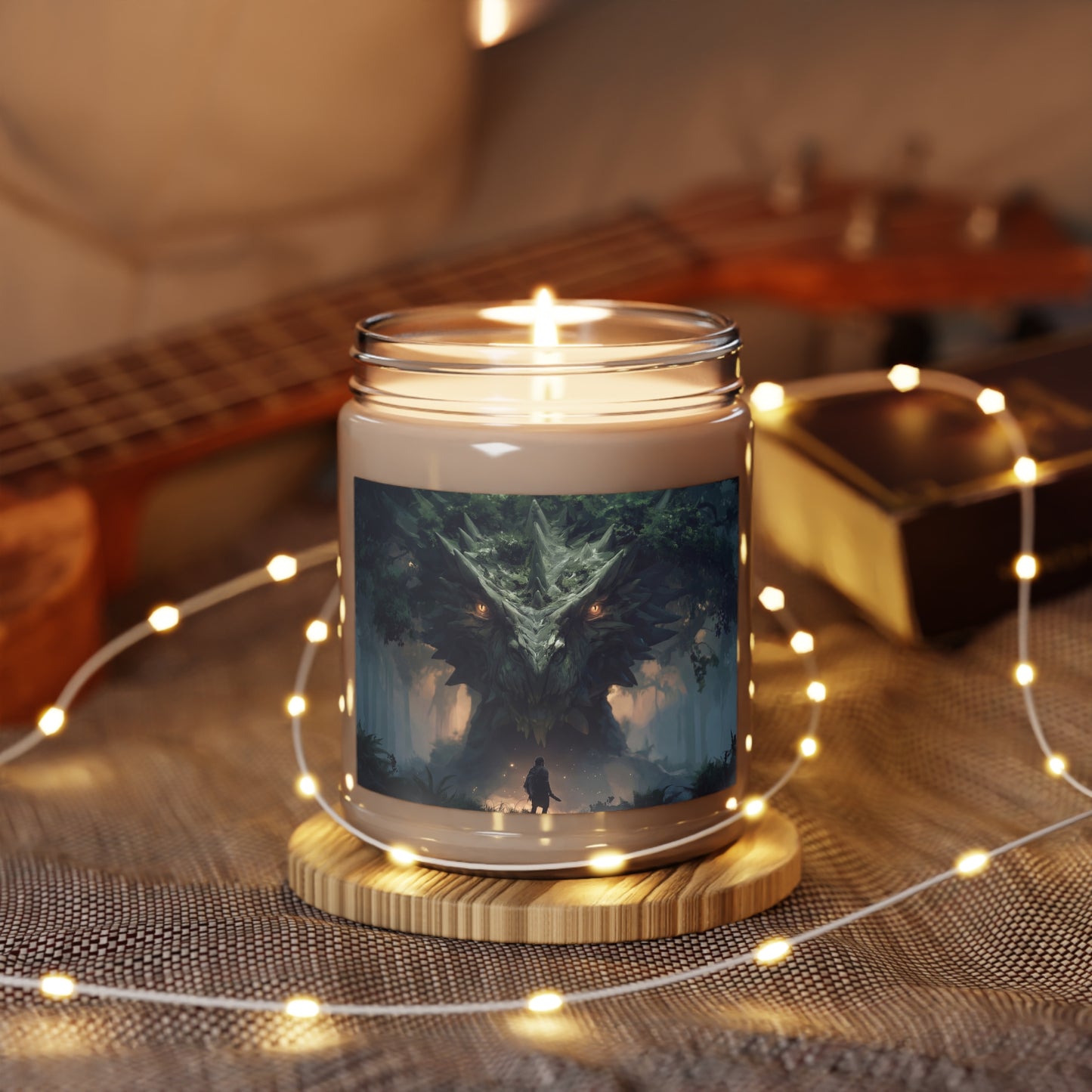Ancient Grove Dragon Scented Soy Candles with White Lid, 9oz – Guardian of the Whispering Woods