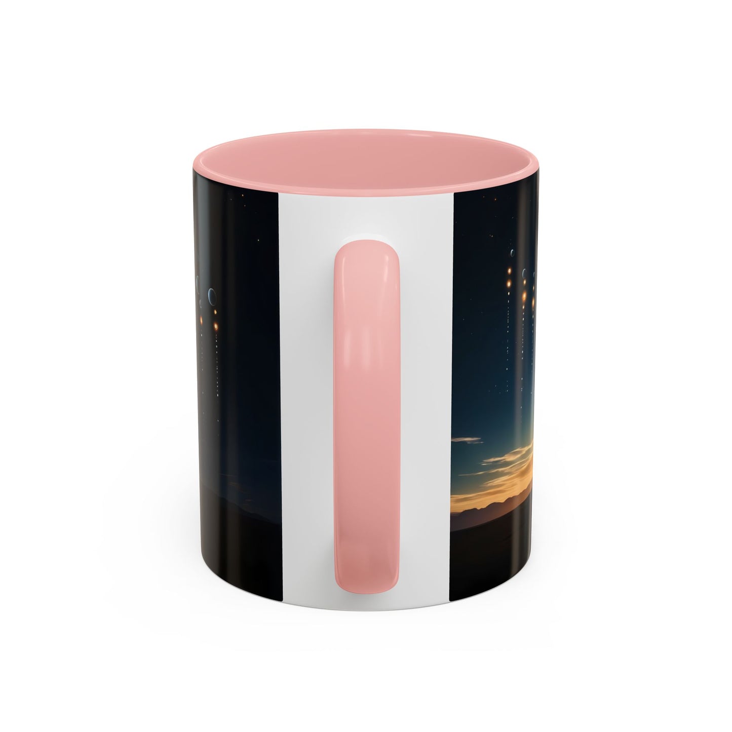 Celestial Pathway Accent Coffee Mug (11, 15oz) – Lone Walker Among Falling Moons