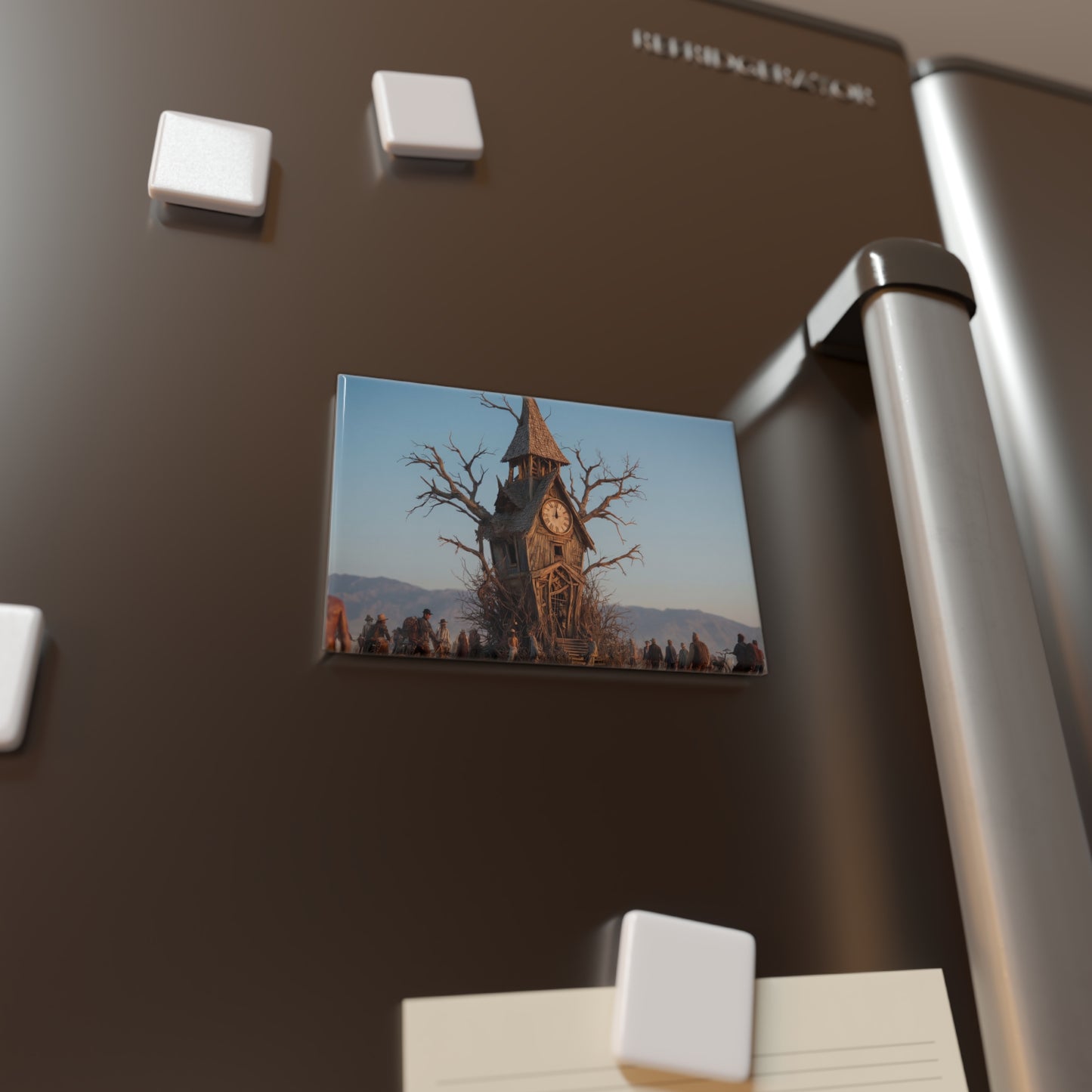 Withered Clocktower Button Magnet, Rectangle (1 & 10 pcs) – Drifting Horizons Sentinel