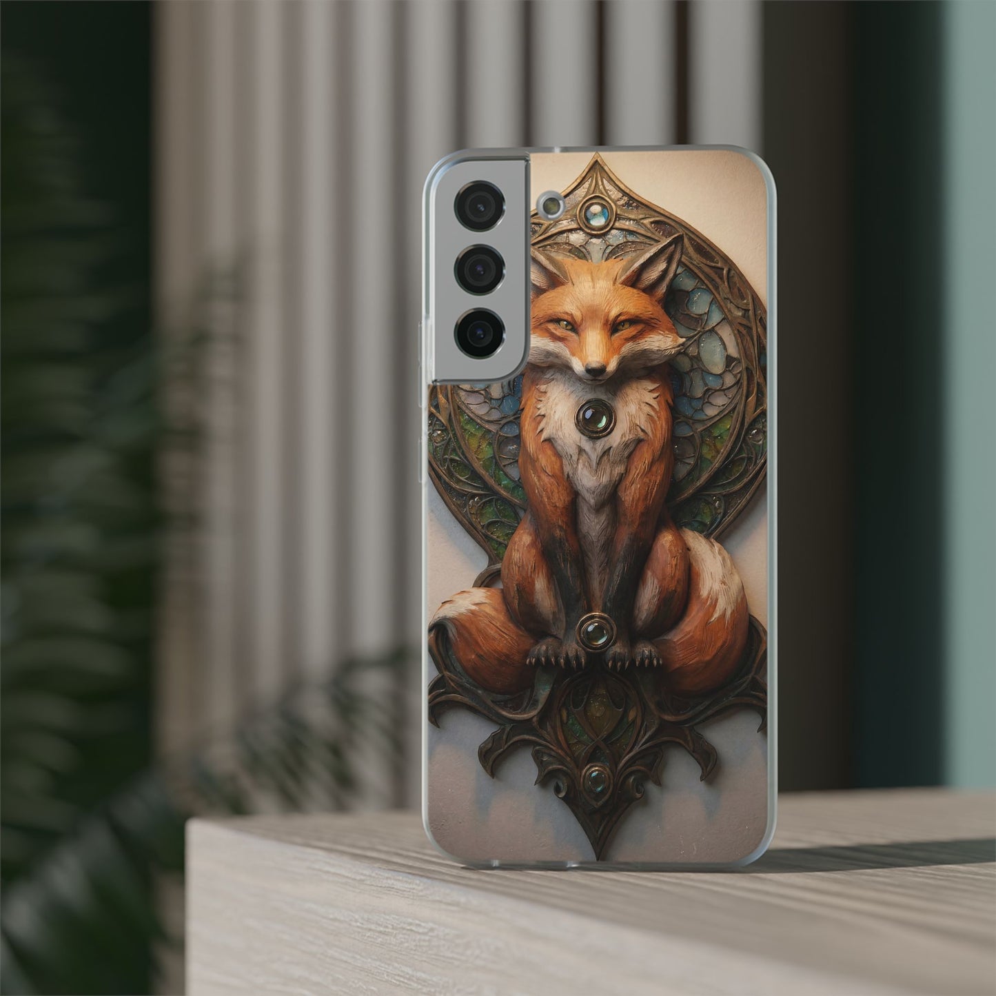 Fox Sentinel Flexi Cases – Amber Glow Through Stained Glass