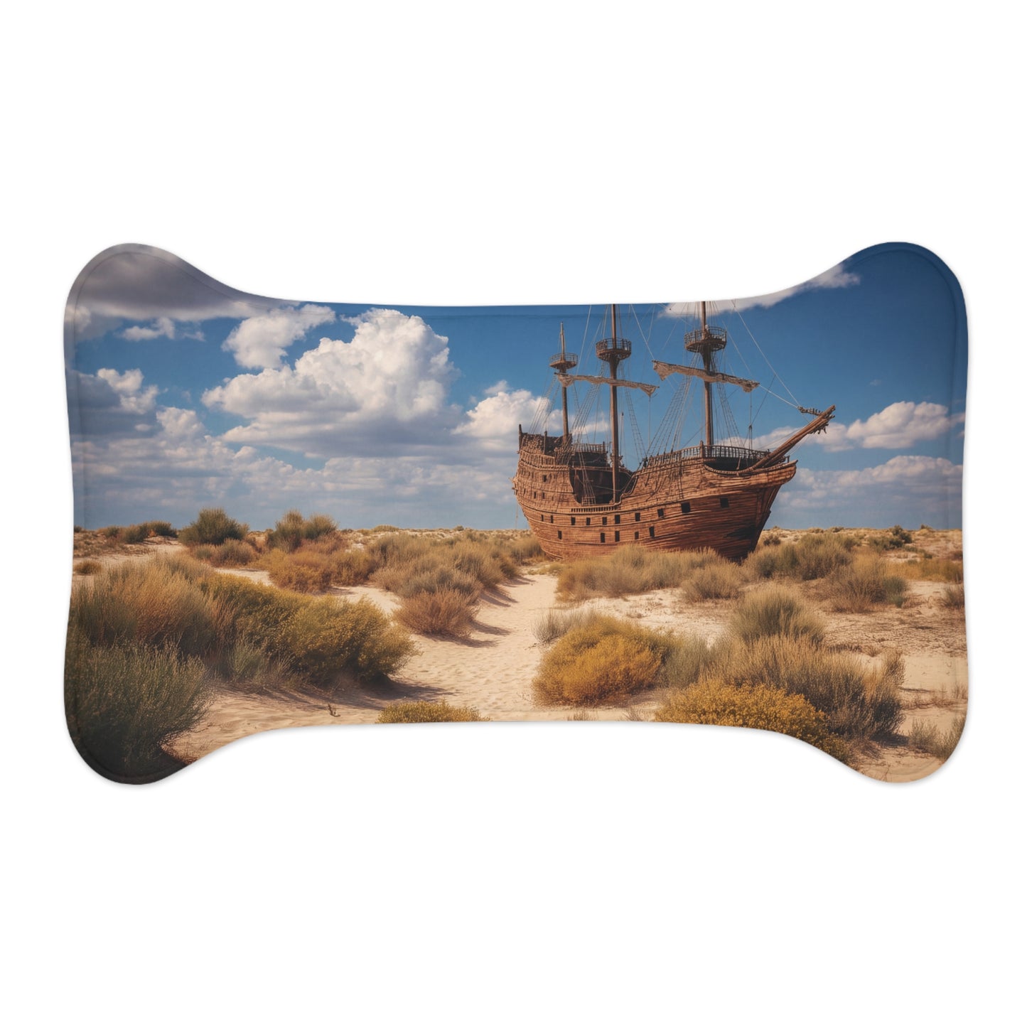 Desert Shipwreck Pet Feeding Mats – Timeless Maritime Legend Art