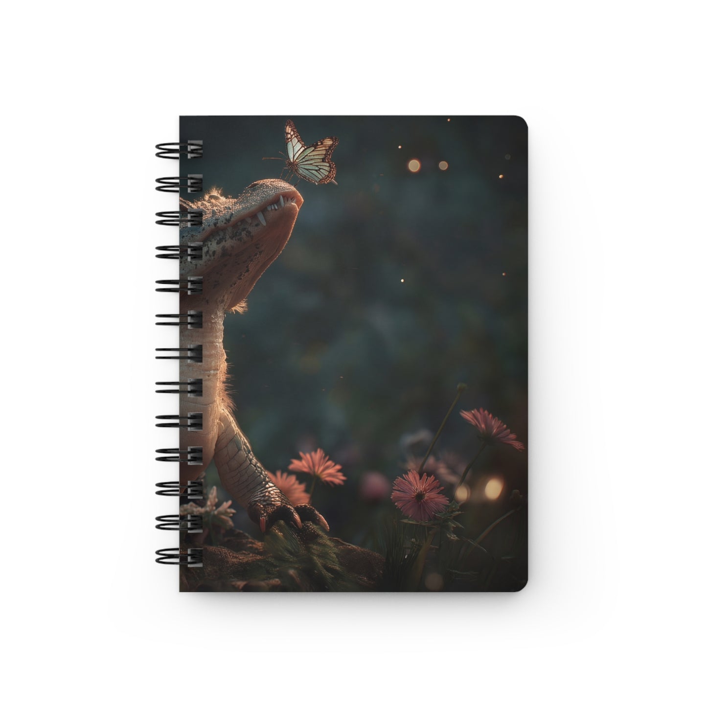 Butterfly-Kissed Alligator Journal – Twilight Garden Whispers
