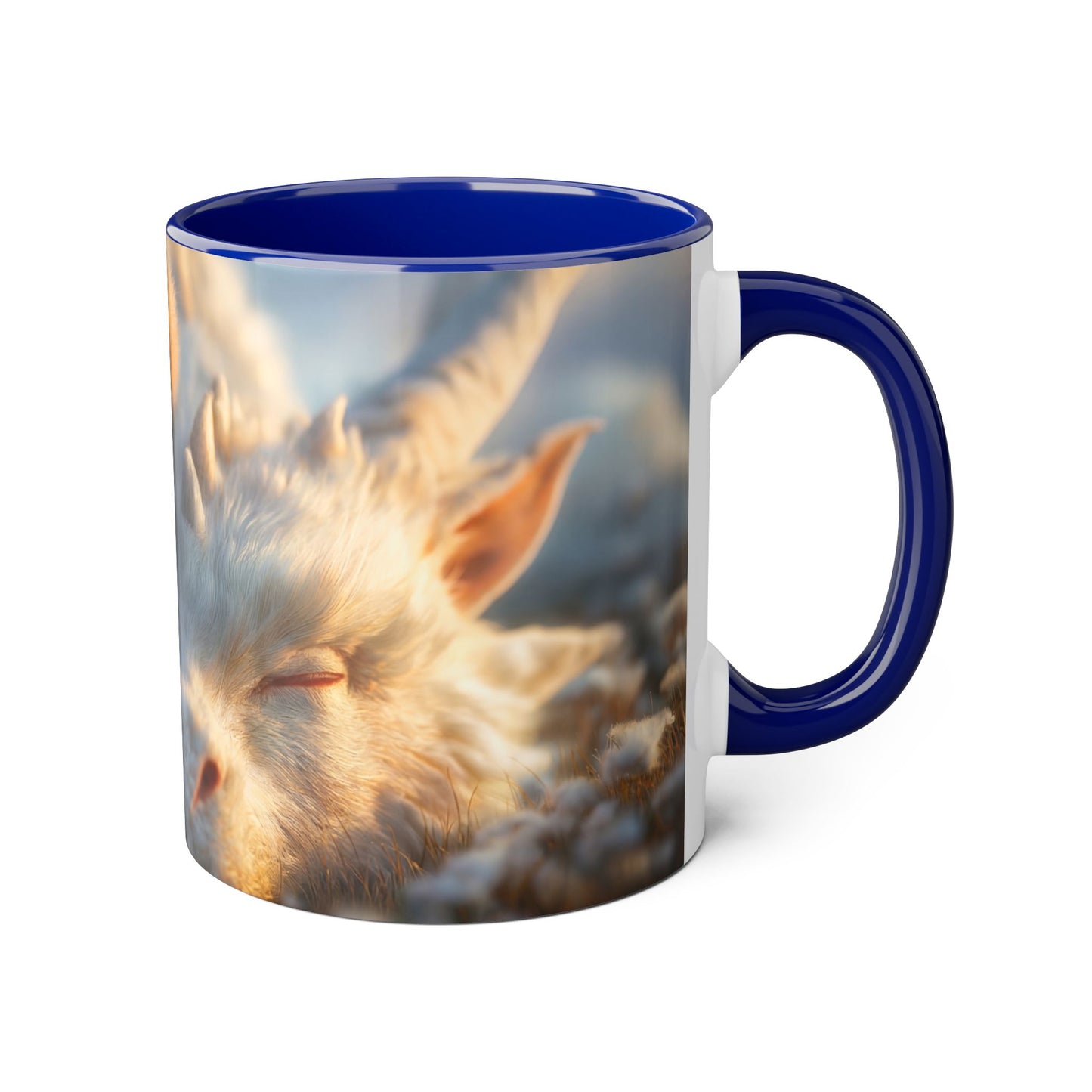 Whispering Guardian Accent Mugs, 11oz – Snowy Dragon & Sleepy Sentinel