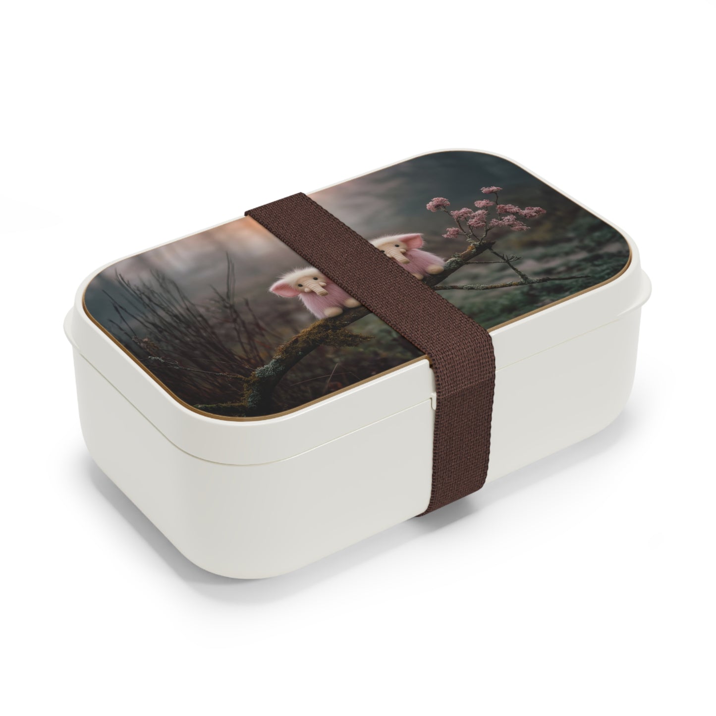 Three Furry Elephant Friends Bento Lunch Box – Mossy Branch Sunset Companions