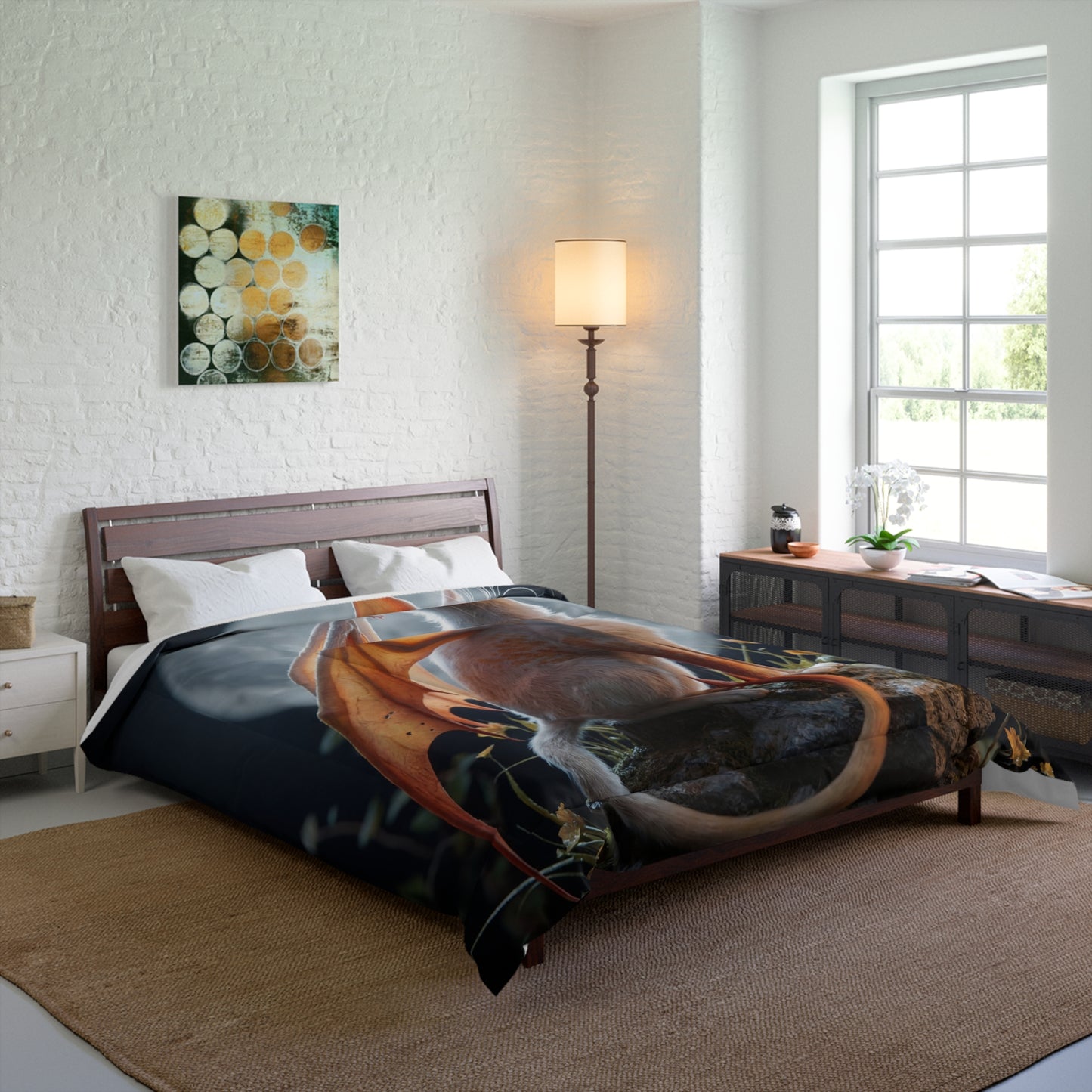 Moonlit Dragon Cat Comforter – Whispering Twilight Dreamscape
