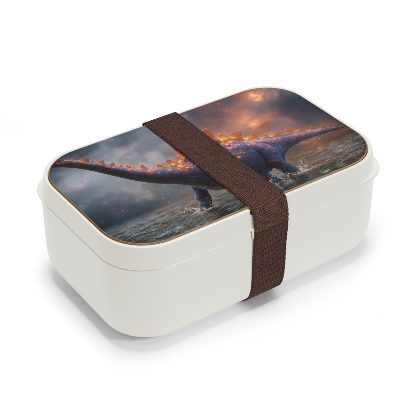 Celestial Stegosaurus Bento Lunch Box – Twilight Dinosaur Dreamscape