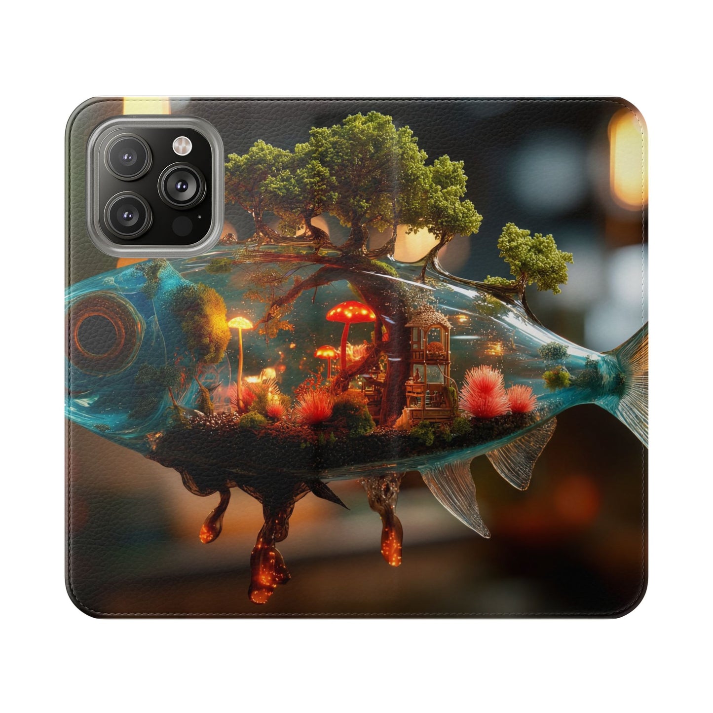 Forest Fish Flip Case – Liquid Glowwood Dreamscape