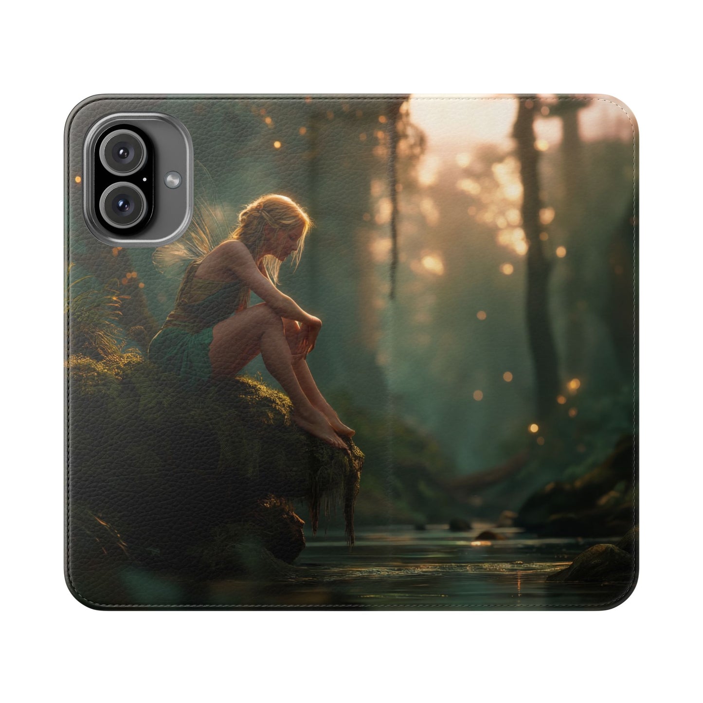 Mossy Bank Fairy Flip Cases – Golden Hour Sentinel Portrait