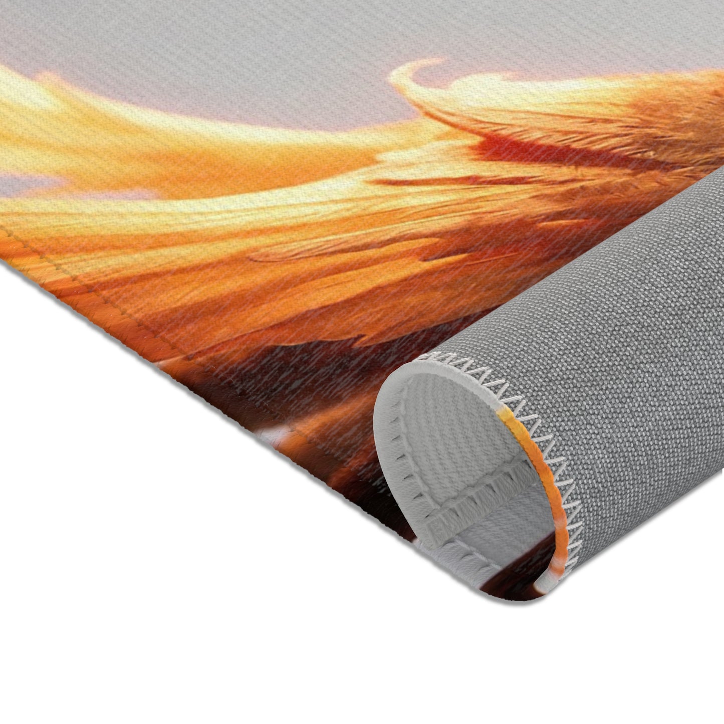 Phoenix Fox Area Rug – Amber Winged Flame Guardian