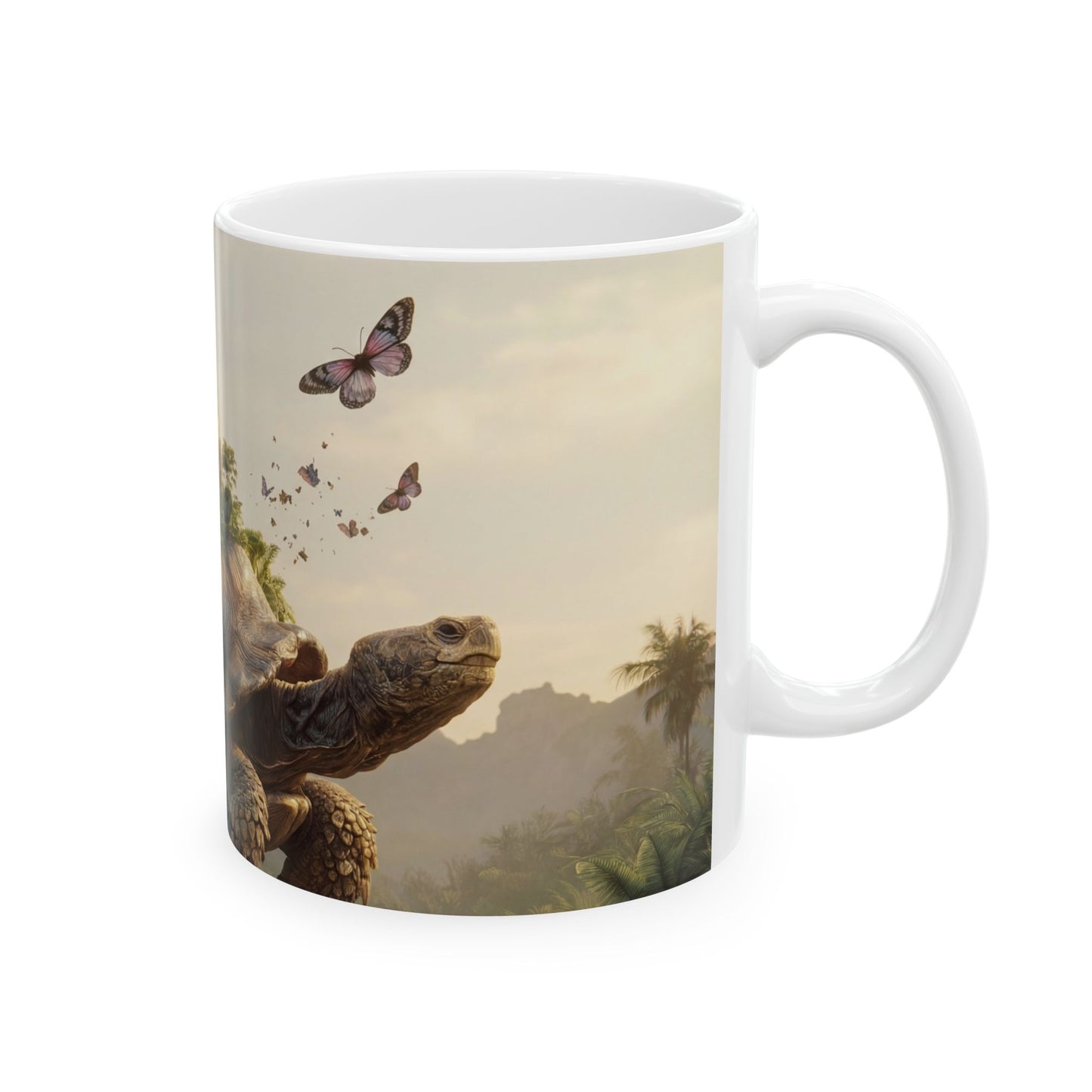 Castle on Turtle Back Ceramic Mug – Golden Spire Dreamscape (11oz, 15oz)