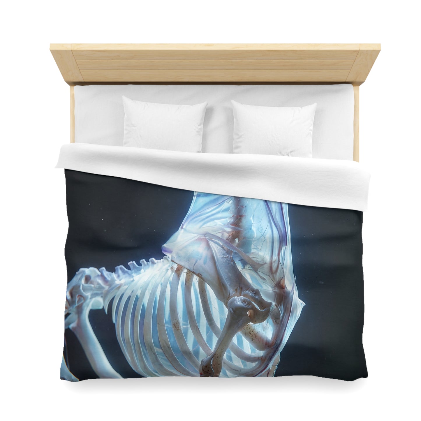 Celestial Unicorn Skeleton Duvet Cover – Ethereal Glow in the Dark