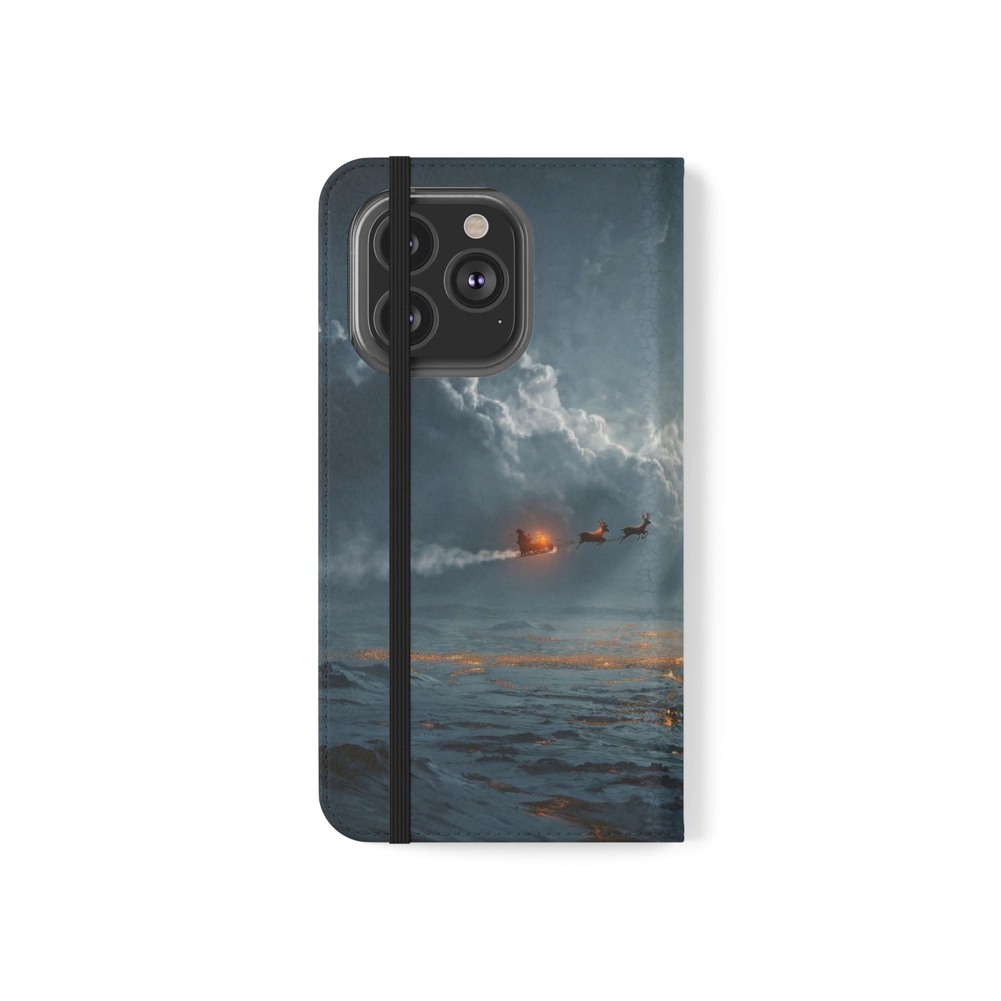 Moonlit Sleigh Flip Cases – Northern Lights Winter Journey