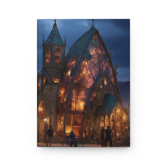 Desert Cathedral at Dusk Hardcover Journal Matte – Warm Light in the Salt Flats