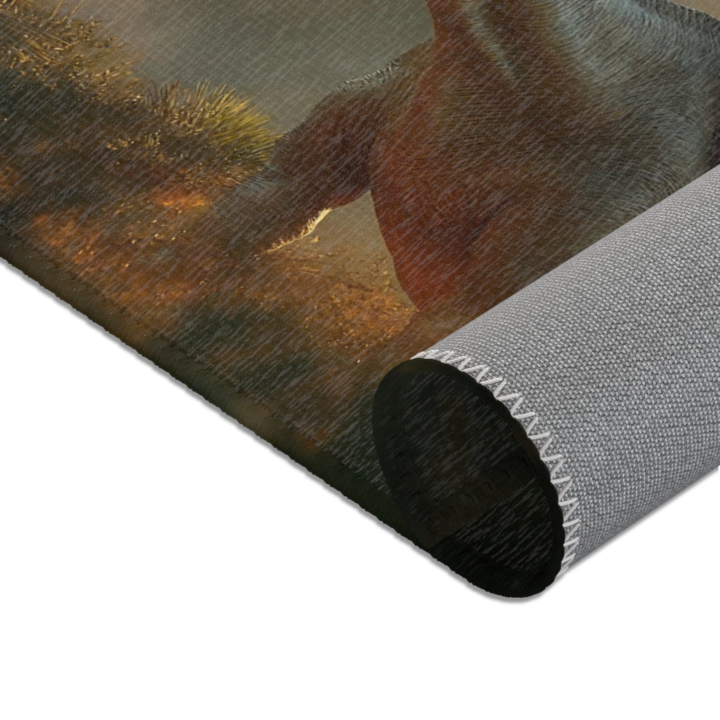 Dinosaur Rider Area Rugs – Sunlit Forest Sanctuary with Gentle Giant