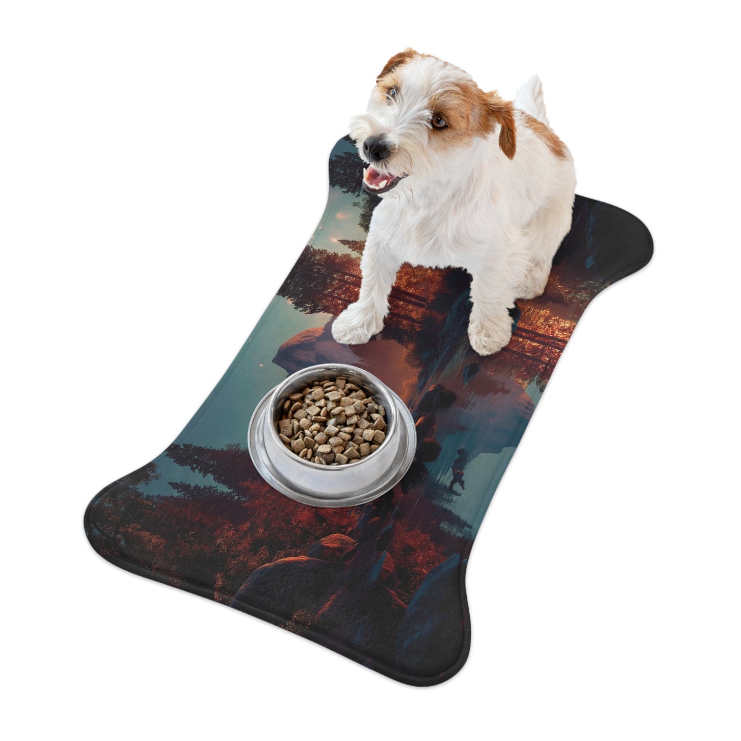 Starlit Yosemite River Mat – Crimson Twilight Reflections