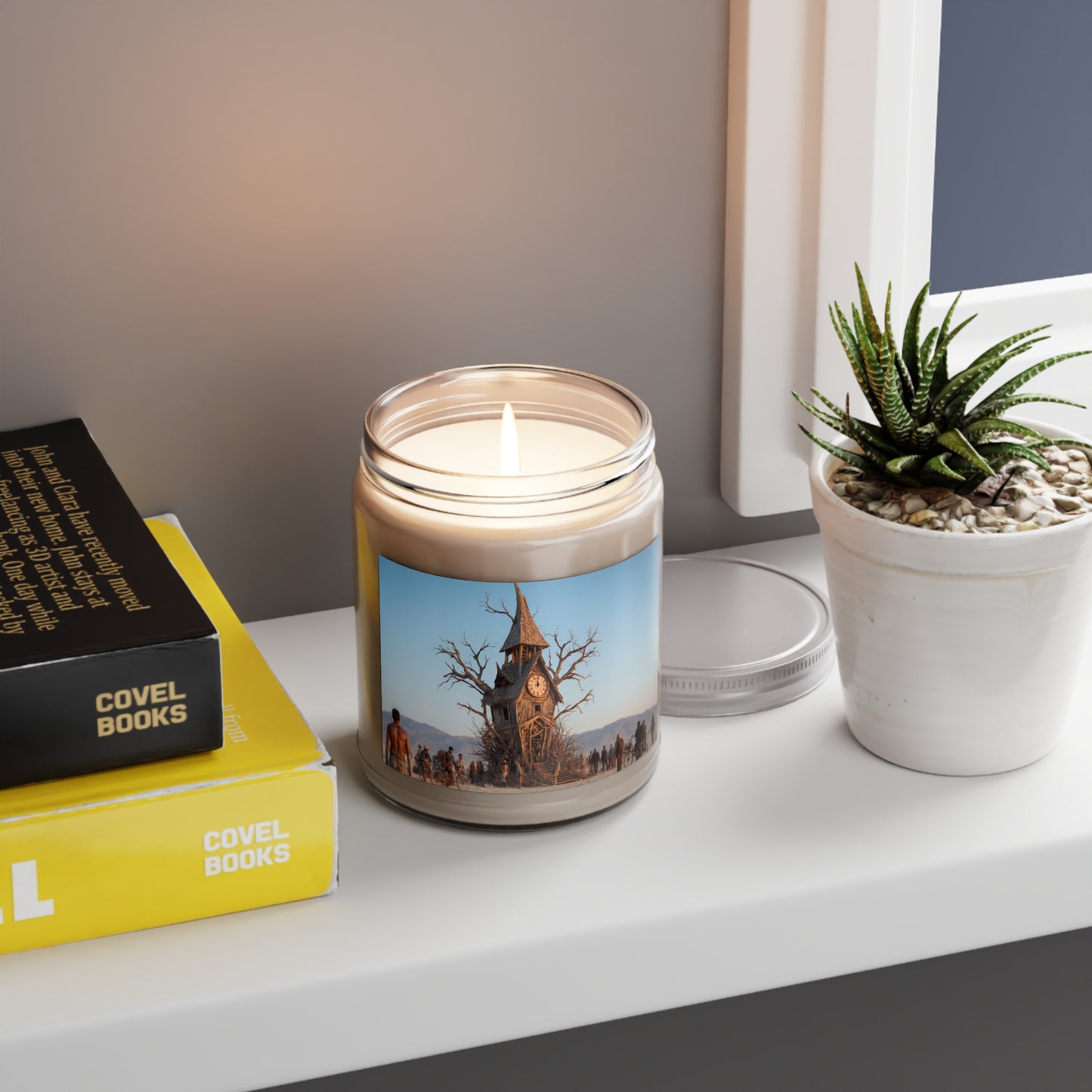 Clocktower in the Desert Scented Soy Candles with White Lid, 9oz – Timeless Wanderer’s Hearth