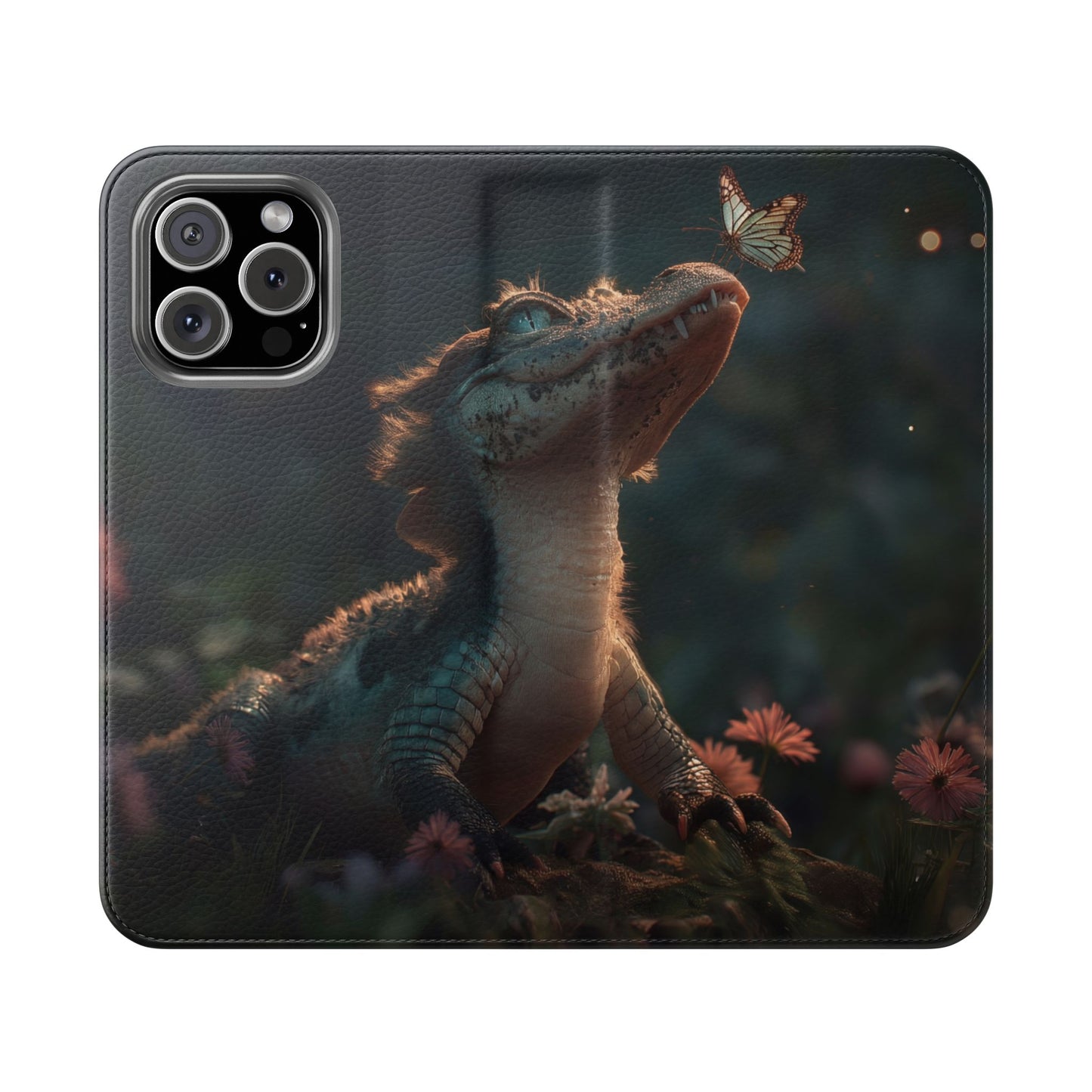 Crocodile Butterfly Flip Cases – Tender Guardian with Moth Companion