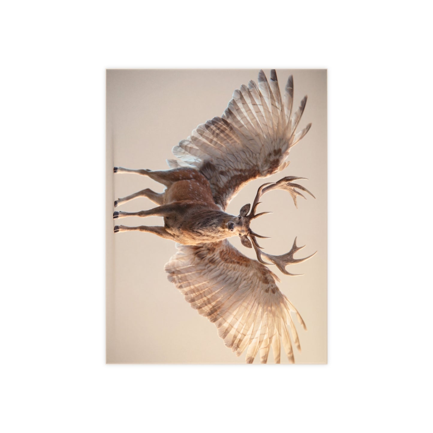 Winged Stag Ceramic Photo Tile – Guardian of the Golden Hour