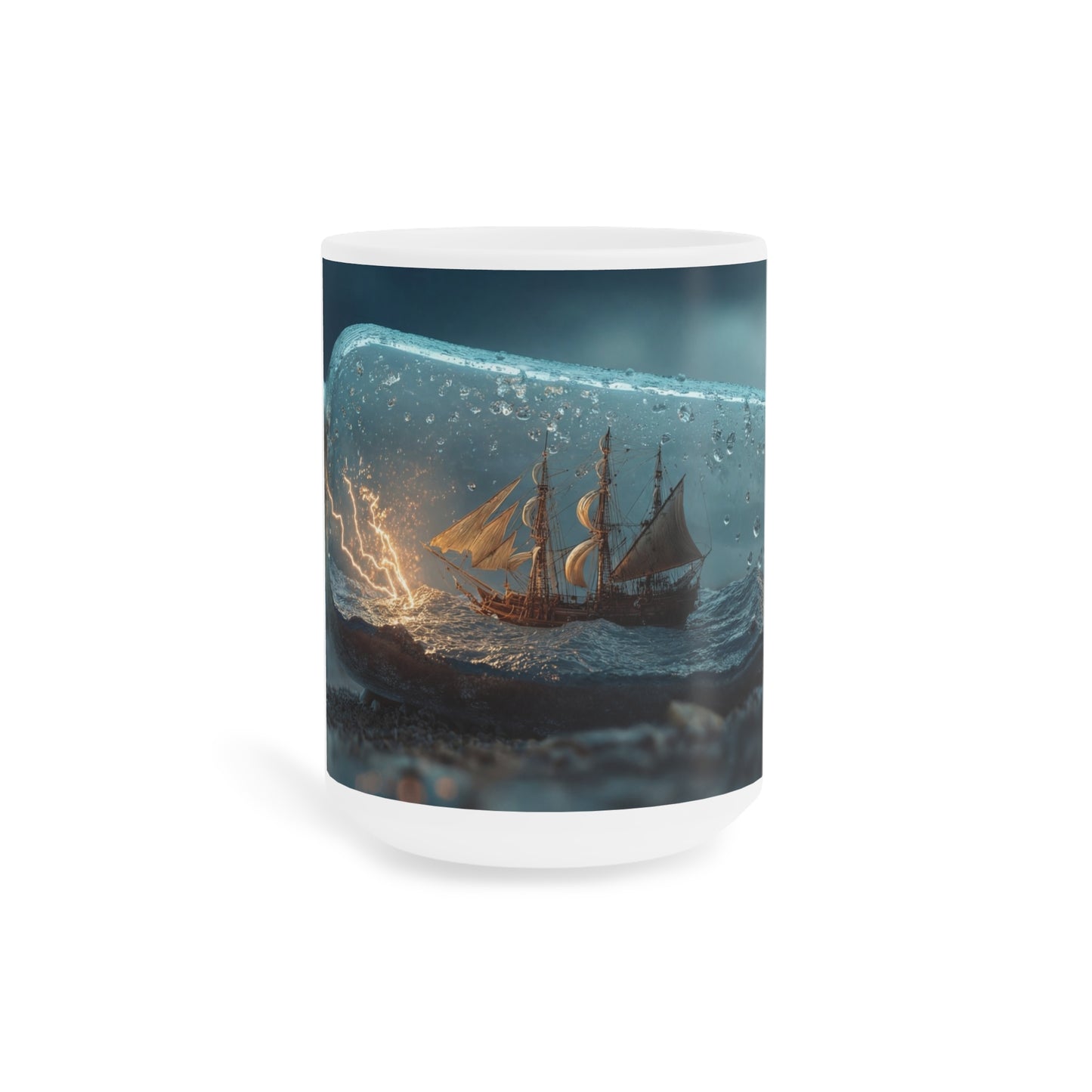 Storm-Sailed Ship in Bottle Ceramic Mugs (11oz\15oz\20oz) – Tiny Tempest, Mighty Voyage