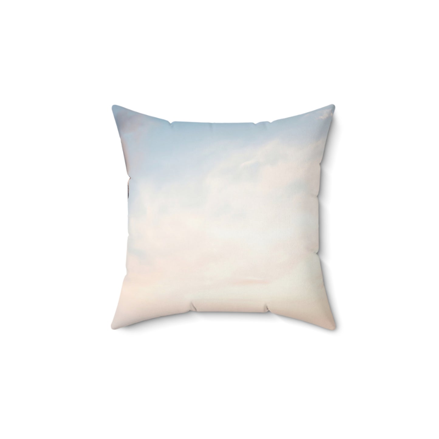 Skyward Spire Spun Polyester Square Pillow – Steam-Powered Sentinel in Dawn Light
