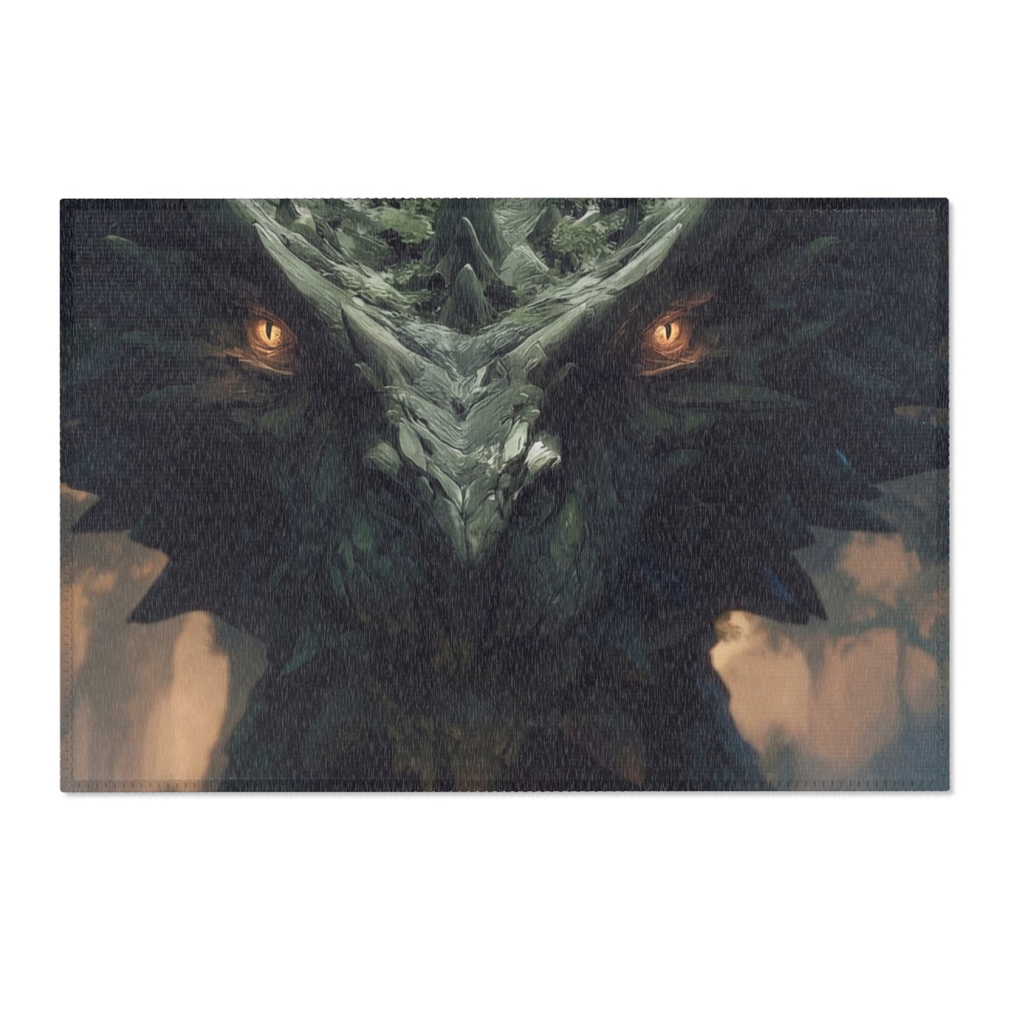 Ancient Dragon Sentinel Area Rugs – Forest Guardian Twilight