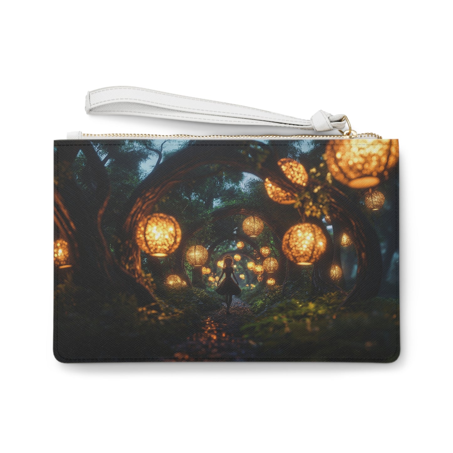 Luminous Lantern Archway Clutch Bag – Whispering Forest Pathway