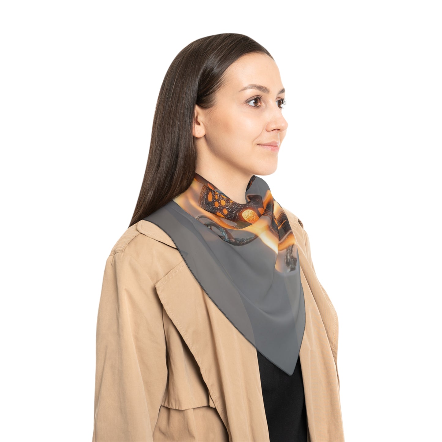 Flamebound Lovers Poly Scarf – Embers of Intertwined Souls
