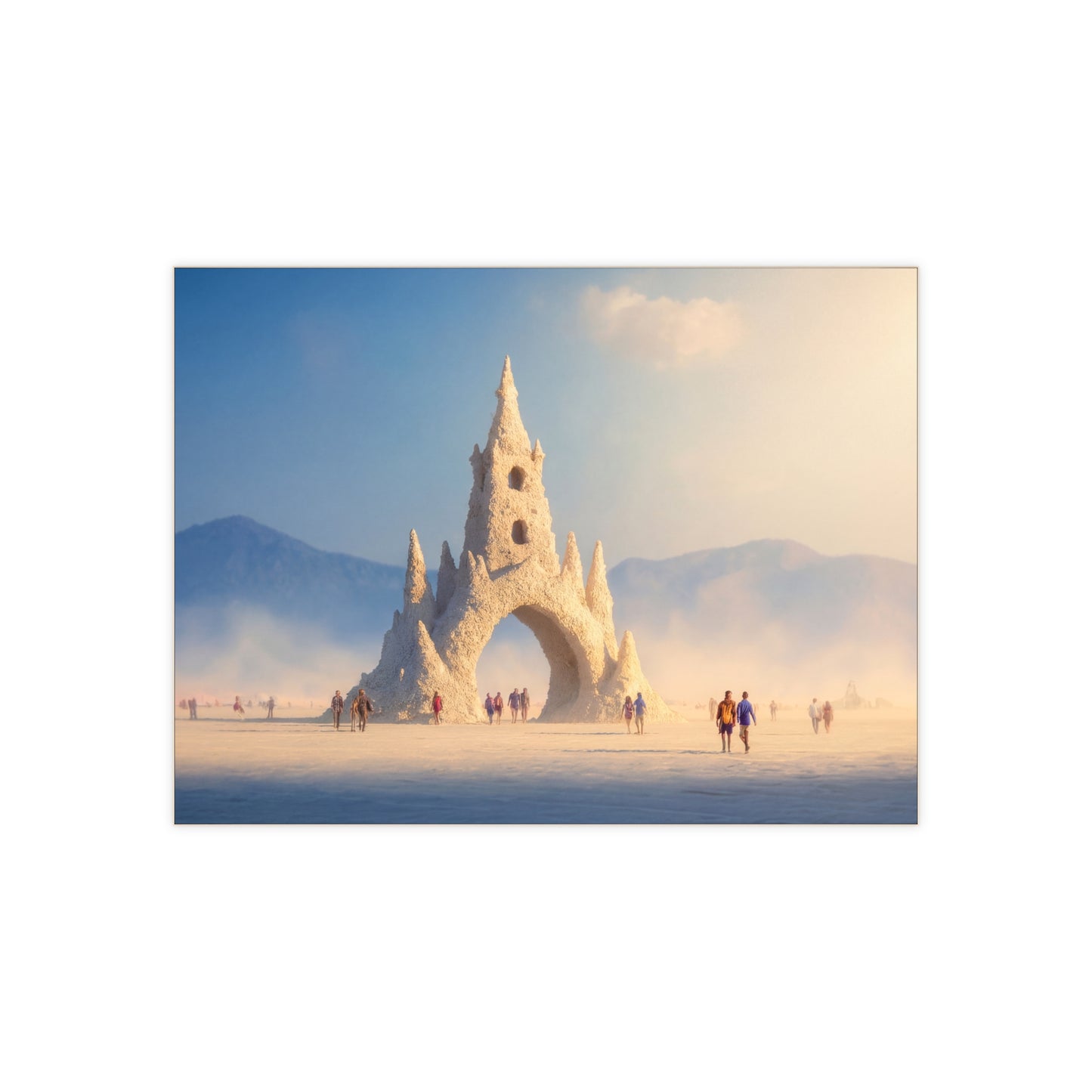 White Sands Castle Ceramic Photo Tile – Sunset Portal in the Desert