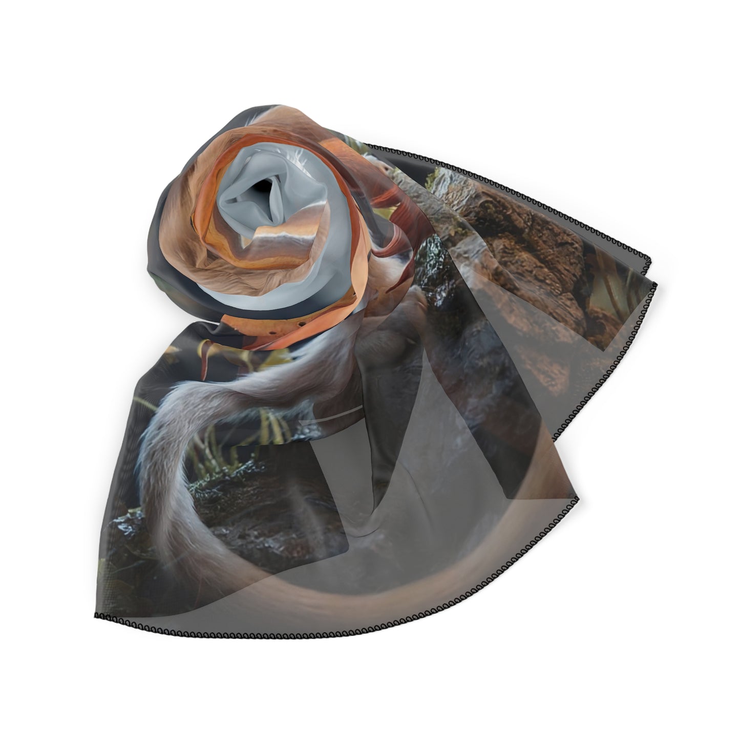 Moonlit Dragoncat Poly Scarf – Whispers of Twilight Dreamscape