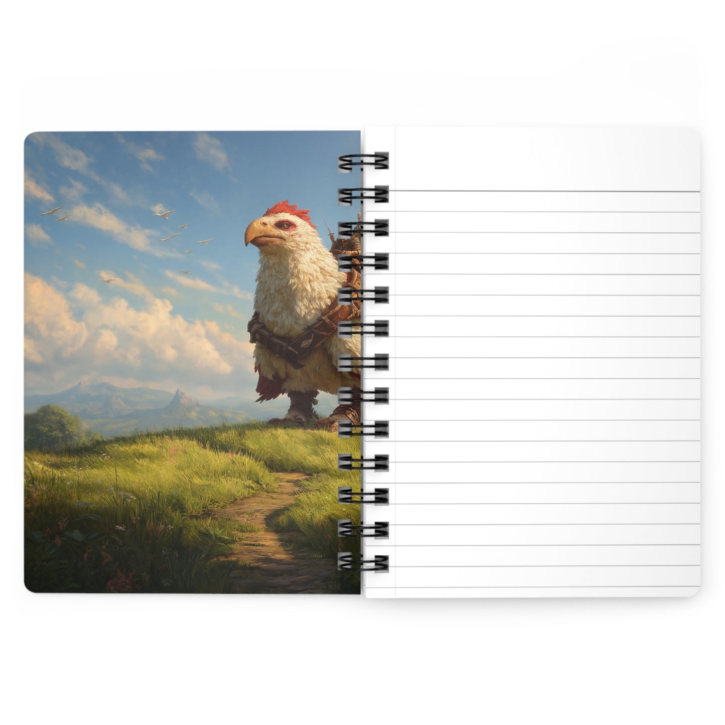 Skybound Falcon Rider Journal – Crested Wings Over Sunlit Valleys