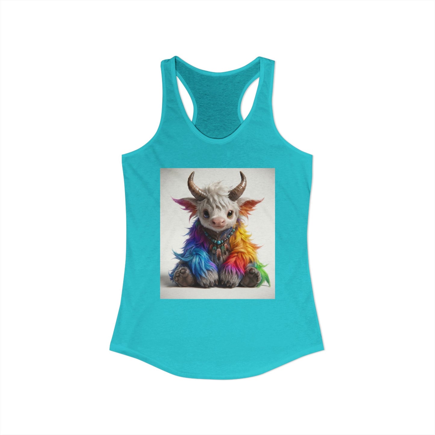 Rainbow Mane Goat Guardian Tank – Prismatic Horned Beast Racerback