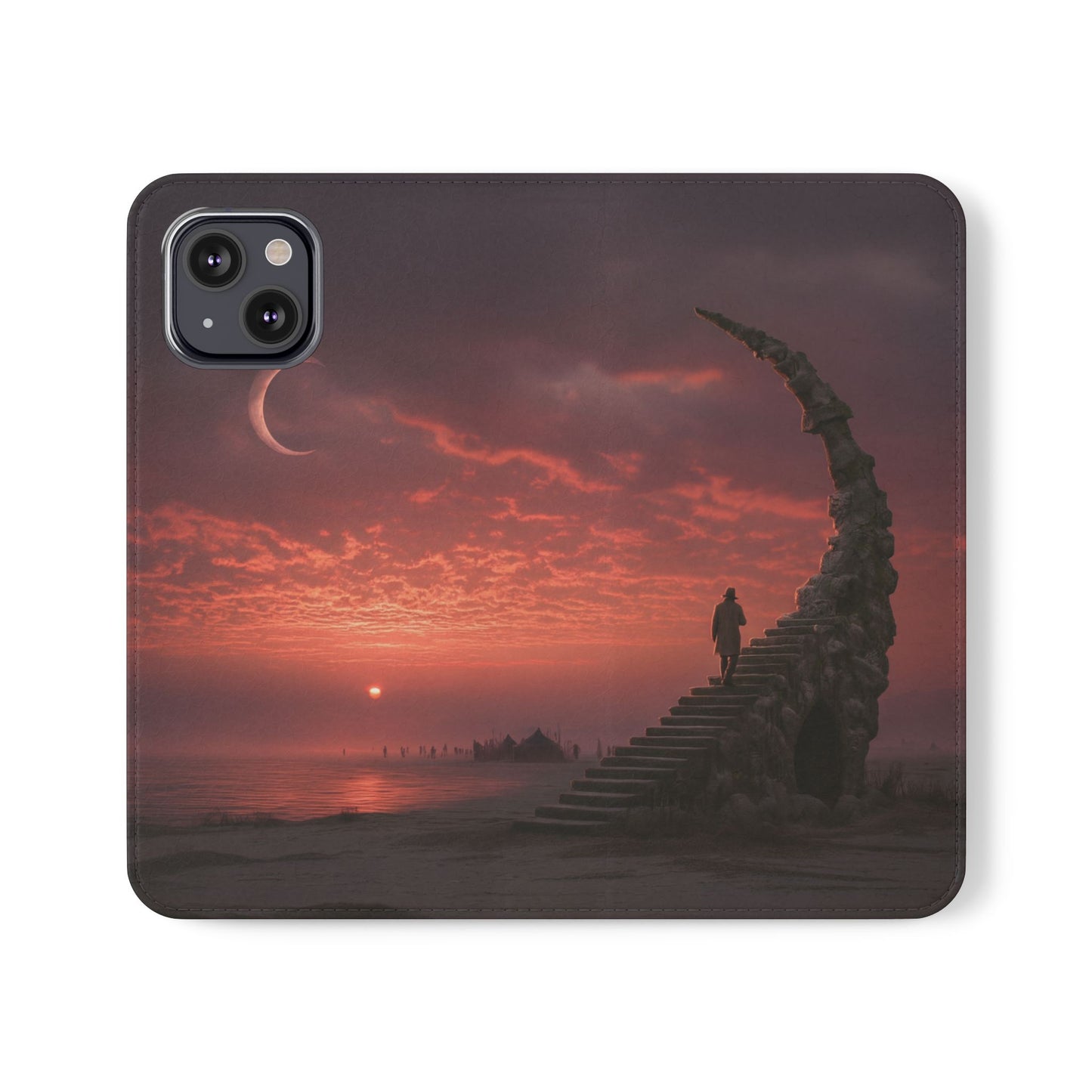 Twilight Sentinel Flip Cases – Moonlit Stairway to the Horizon