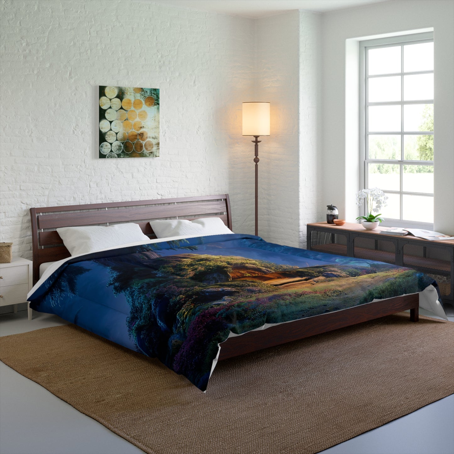 Whispering Treehouse Comforter – Luminous Forest Haven at Dusk