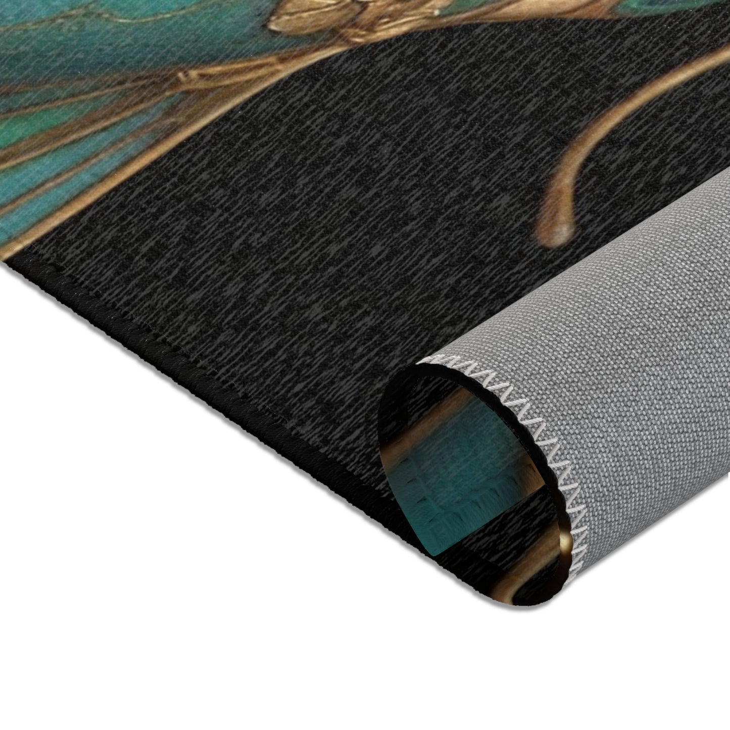 Art Nouveau Koi Area Rugs – Luminous Gold & Azure Dreamscape