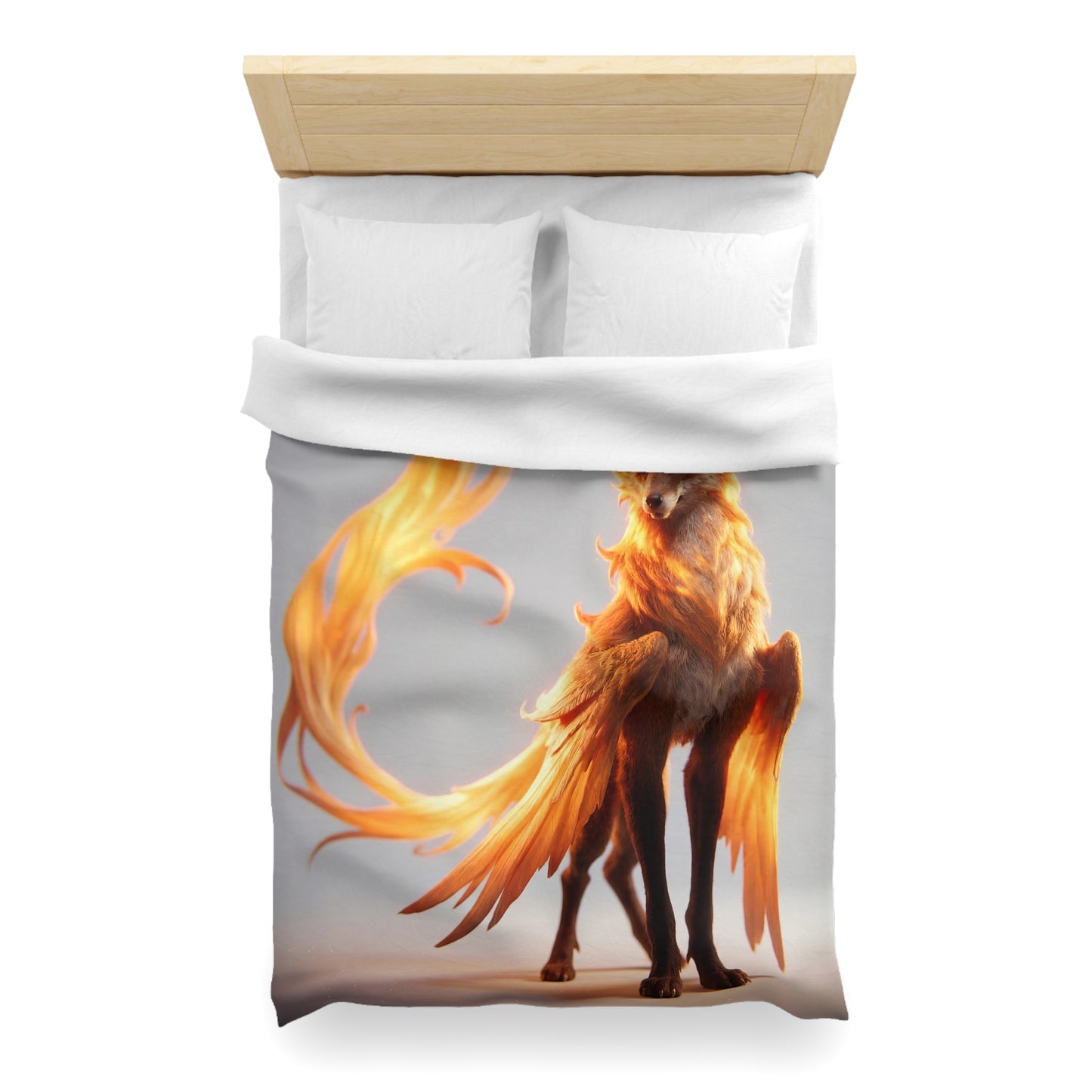 Phoenix Fox Microfiber Duvet Cover – Radiant Flame Guardian