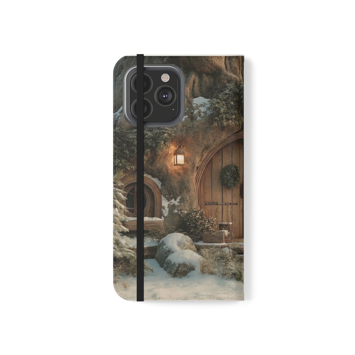Hobbit Hole Flip Cases – Cozy Winter Doorway Scene