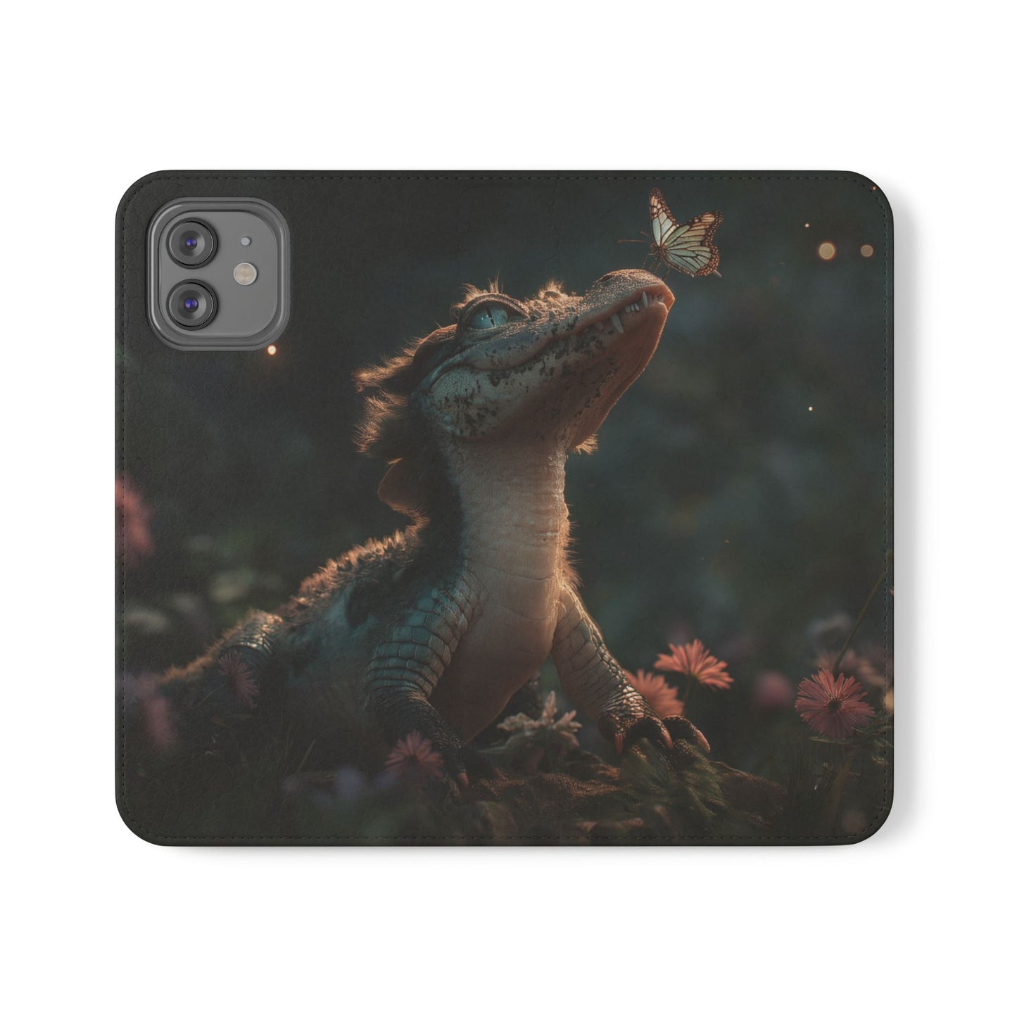 Crocodile Butterfly Flip Cases – Tender Guardian with Moth Companion