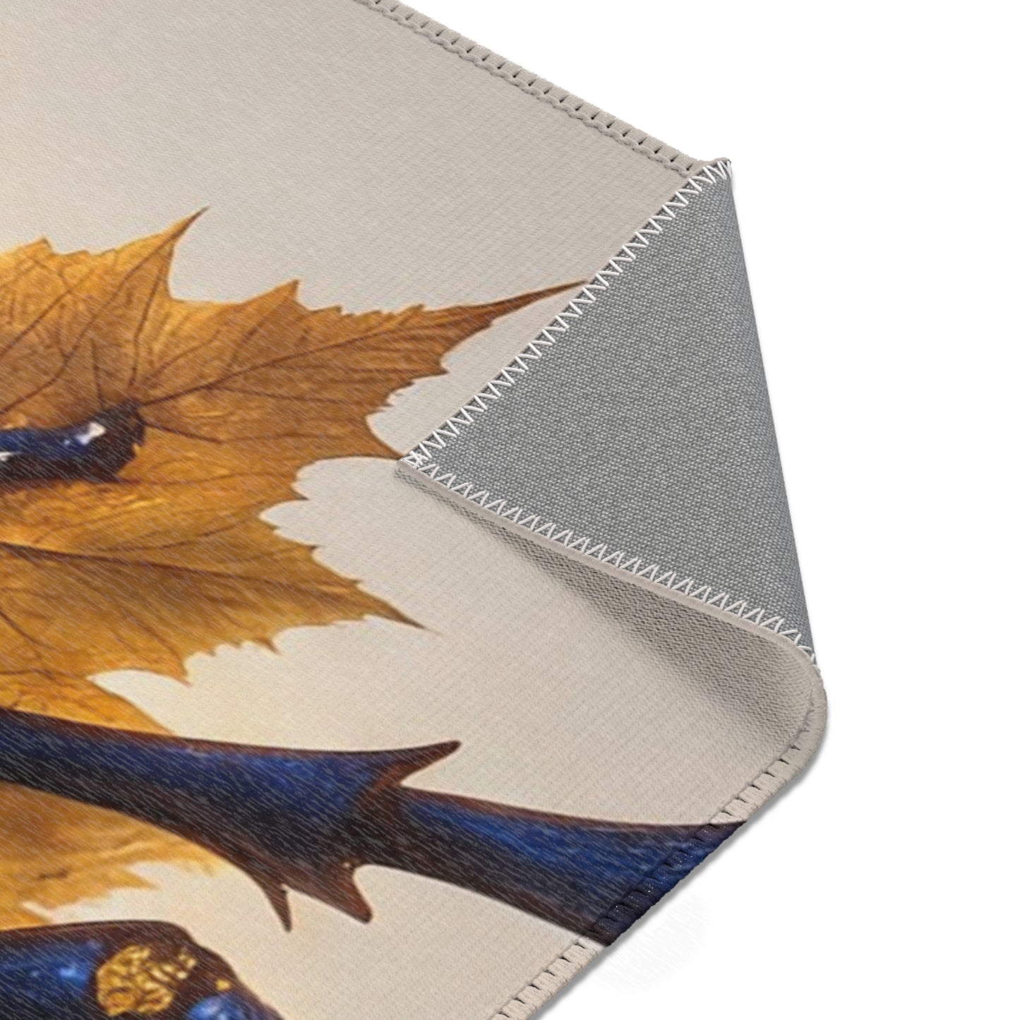 Celestial Beetle Area Rugs – Starlit Blue Guardian Among Autumn Leaves