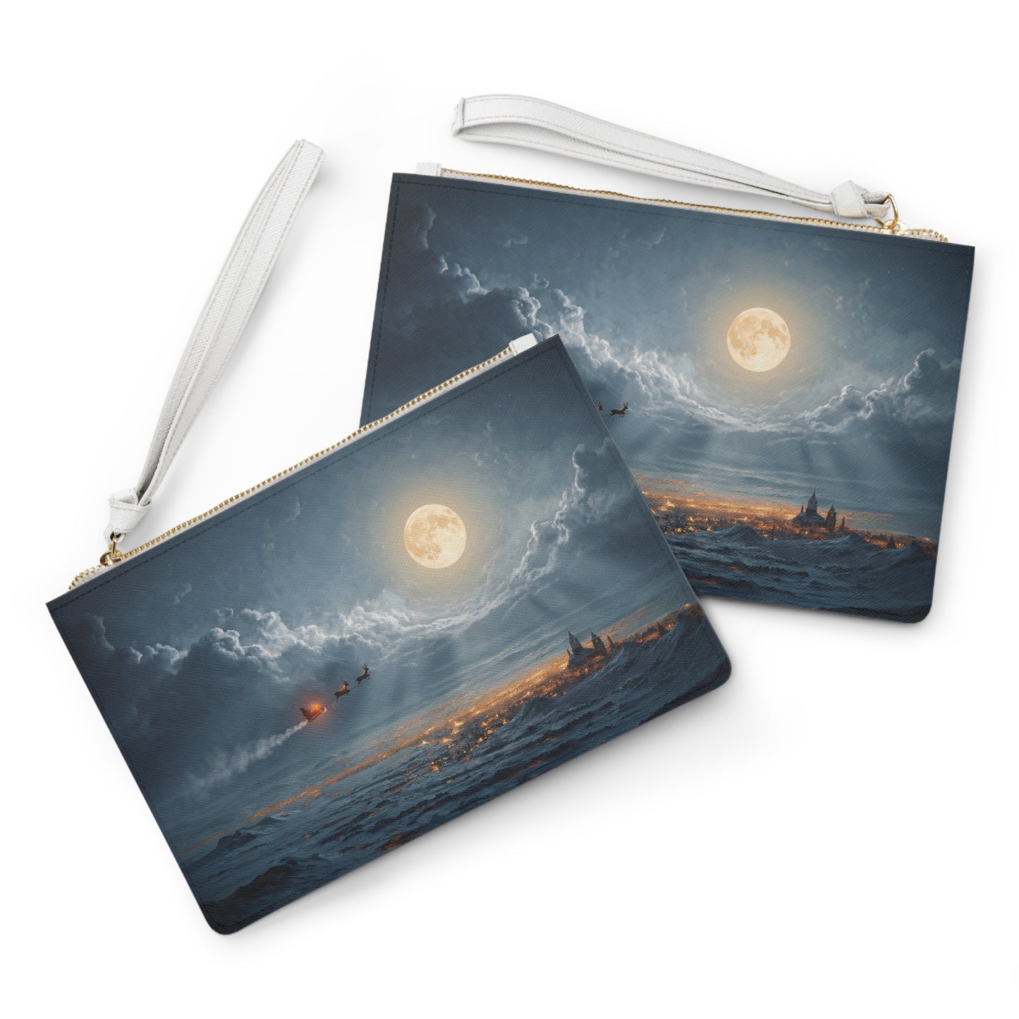 Midnight Sleigh Ride Clutch Bag – Frostbound City Lightscape