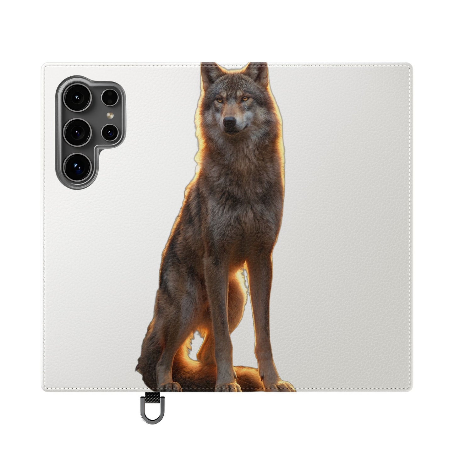 Sunlit Wolf Flip Cases – Golden Hour Sentinel Portrait