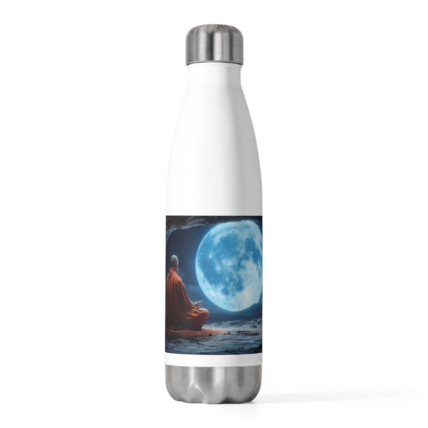 Moonlit Monk Meditation Bottle – Serene Blue Glow Sanctuary