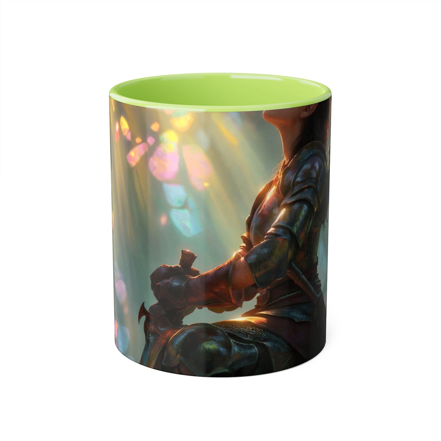 Sentinel Knight Accent Mugs, 11oz – Prism-Lit Forest Prayer Scene